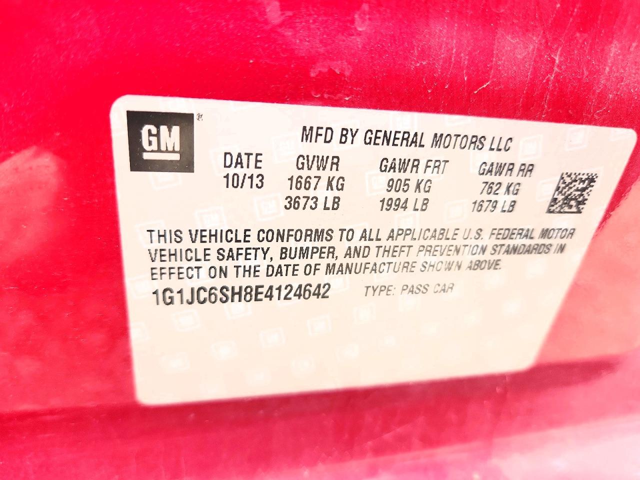 2014 Chevrolet Sonic Lt Purple vin: 1G1JC6SH8E4124642