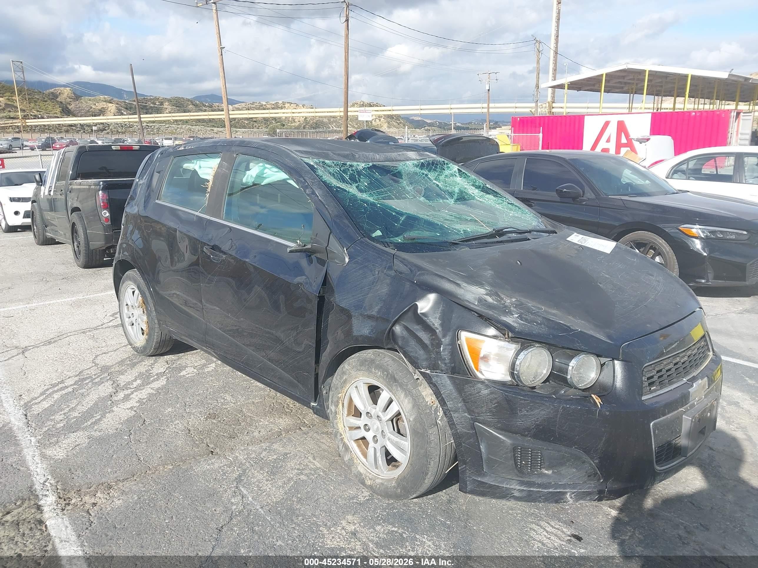 2014 Chevrolet Sonic Lt Auto Black vin: 1G1JC6SH8E4152294