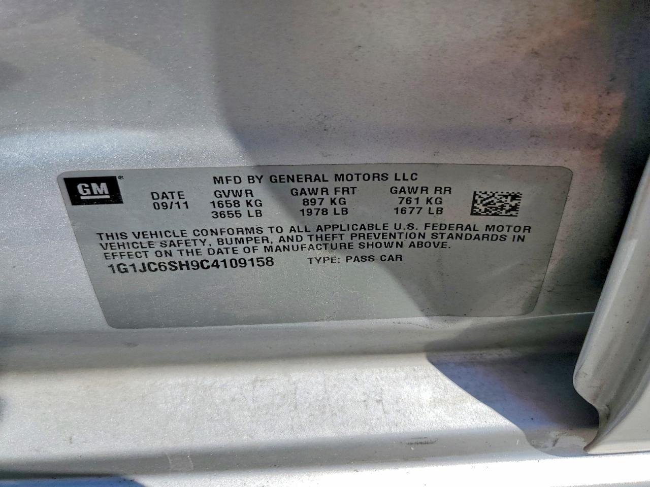 2012 Chevrolet Sonic Lt Silver vin: 1G1JC6SH9C4109158