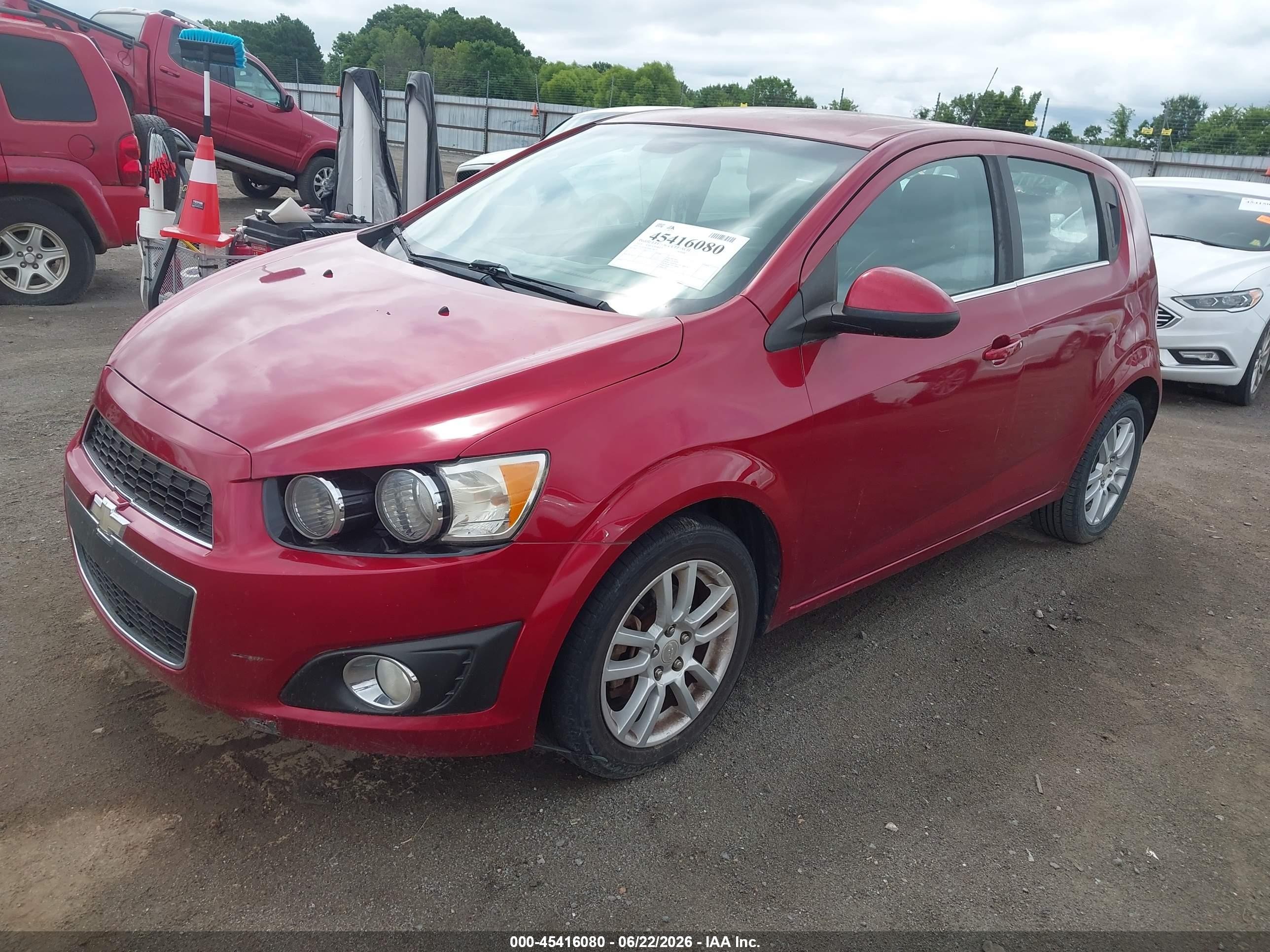 2013 Chevrolet Sonic Lt Auto Красный vin: 1G1JC6SH9D4108819