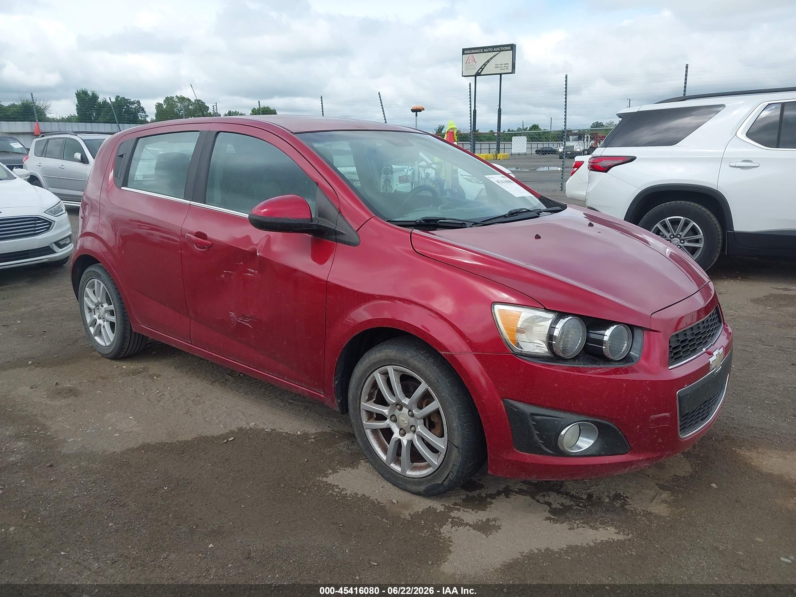 2013 Chevrolet Sonic Lt Auto Красный vin: 1G1JC6SH9D4108819