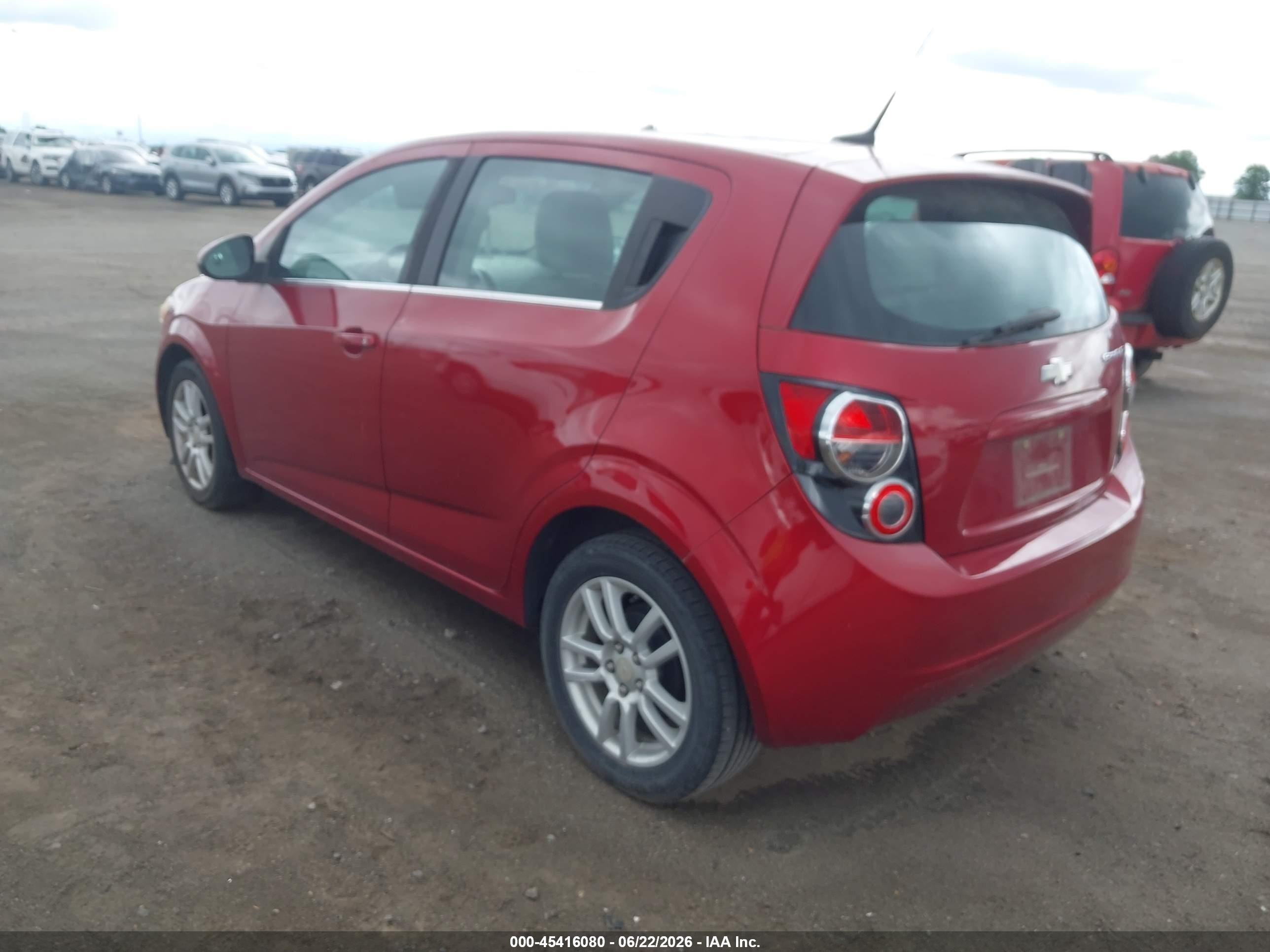 2013 Chevrolet Sonic Lt Auto Красный vin: 1G1JC6SH9D4108819
