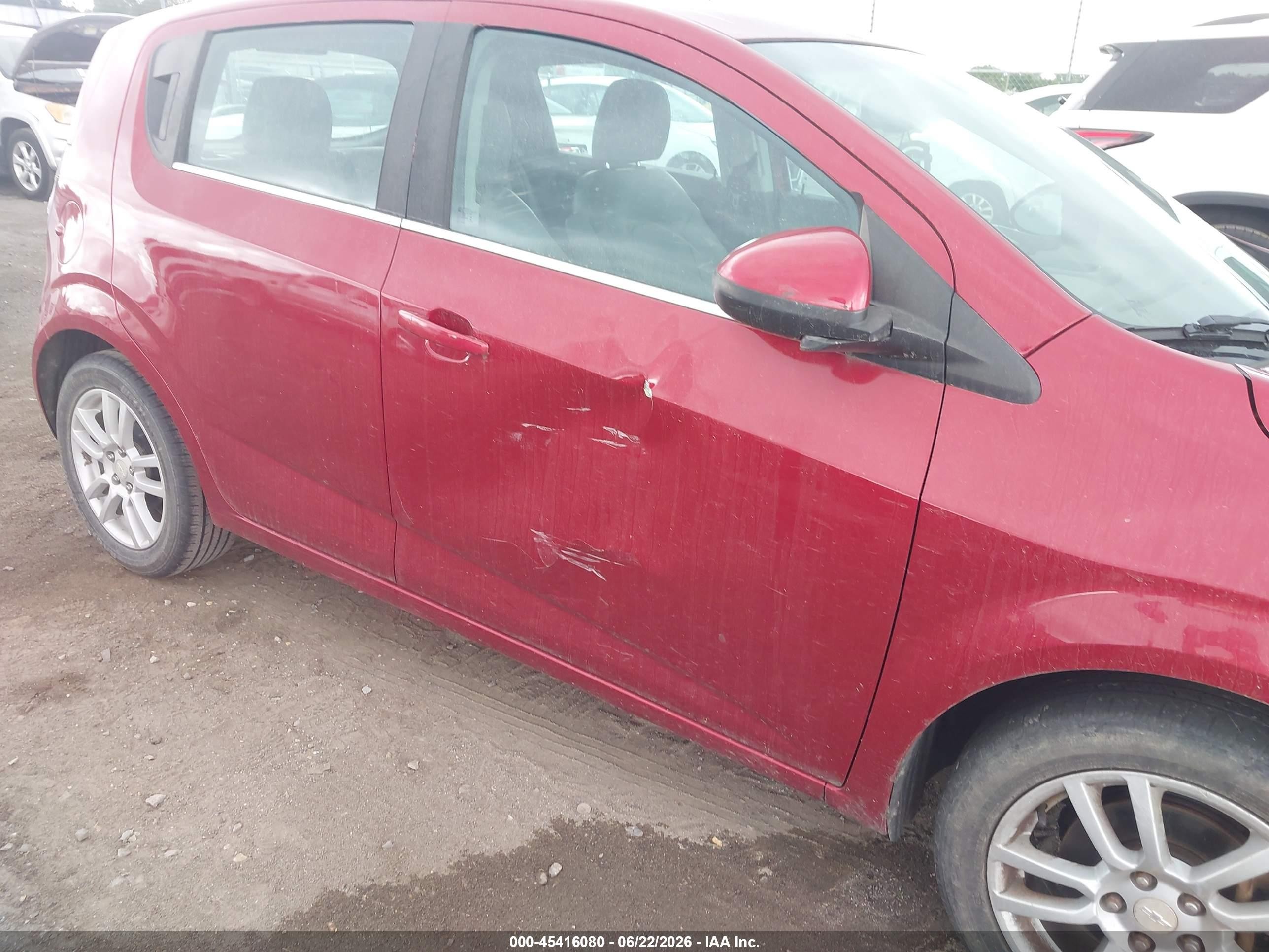 2013 Chevrolet Sonic Lt Auto Красный vin: 1G1JC6SH9D4108819