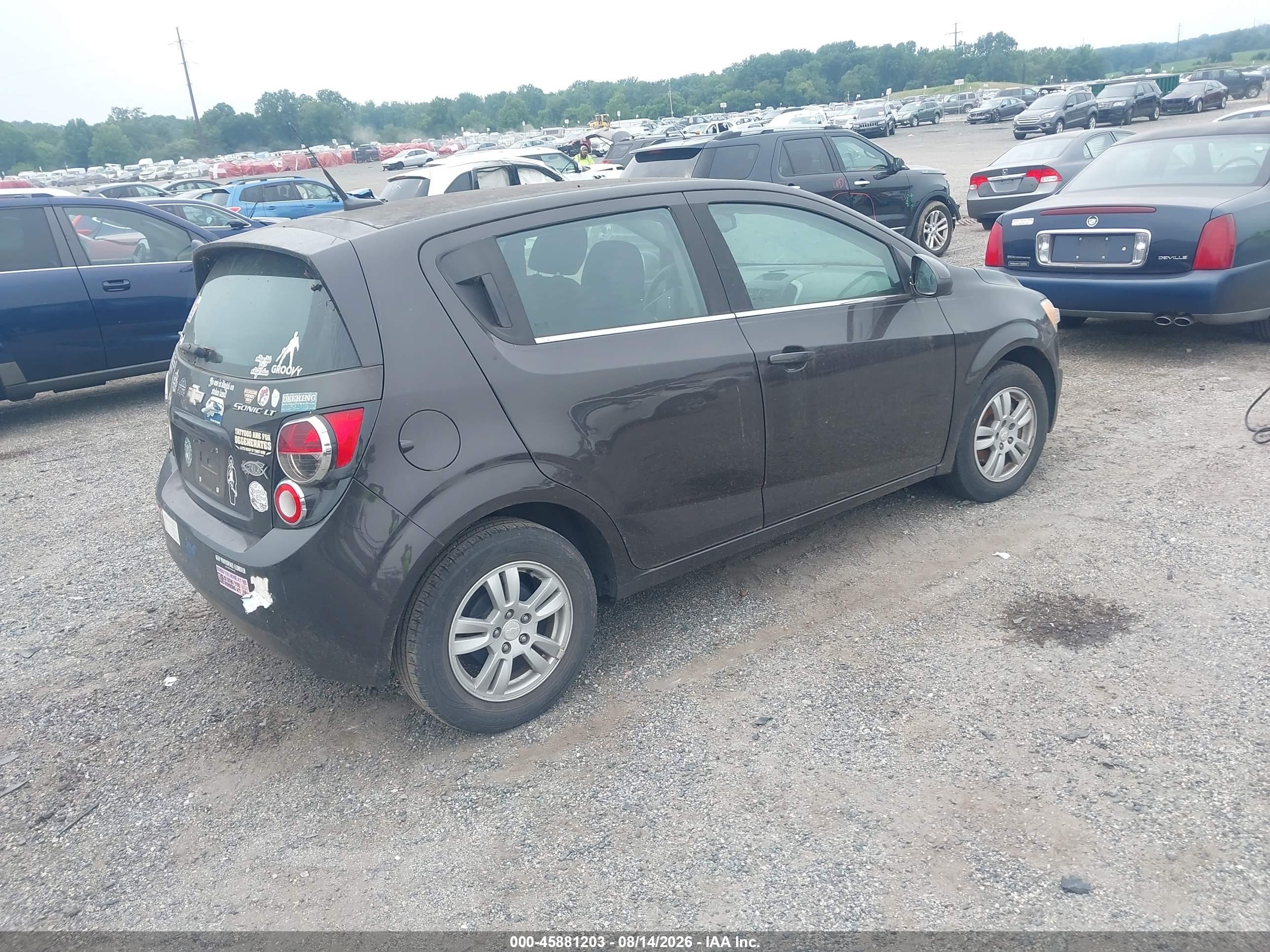 2014 Chevrolet Sonic Lt Auto Black vin: 1G1JC6SH9E4236950