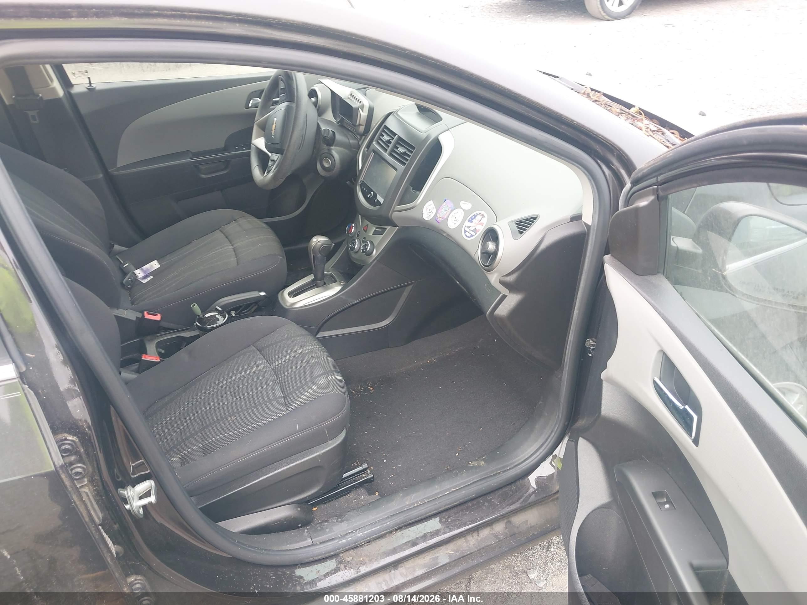 2014 Chevrolet Sonic Lt Auto Black vin: 1G1JC6SH9E4236950