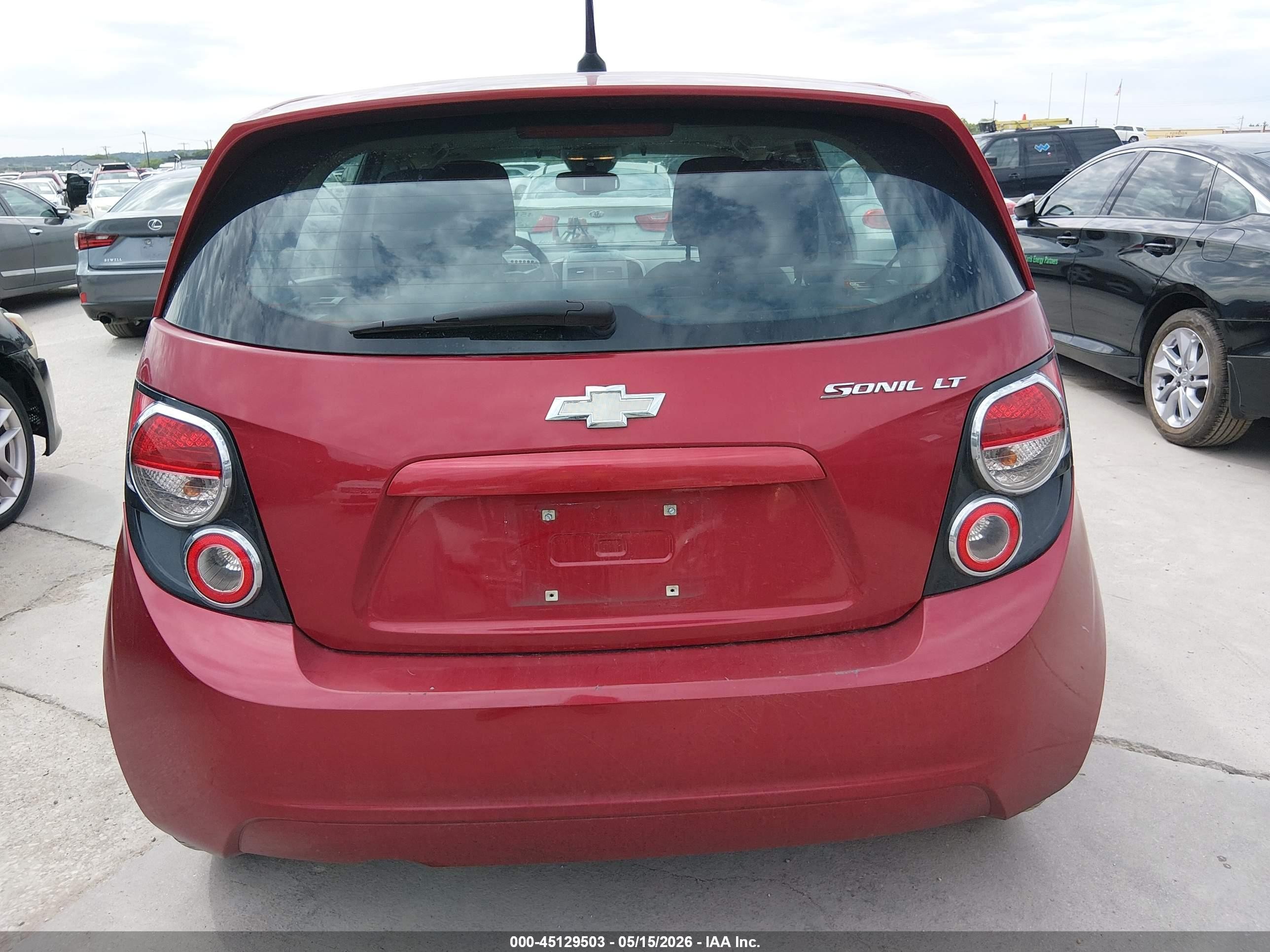 2012 Chevrolet Sonic 2lt Red vin: 1G1JC6SHXC4127300