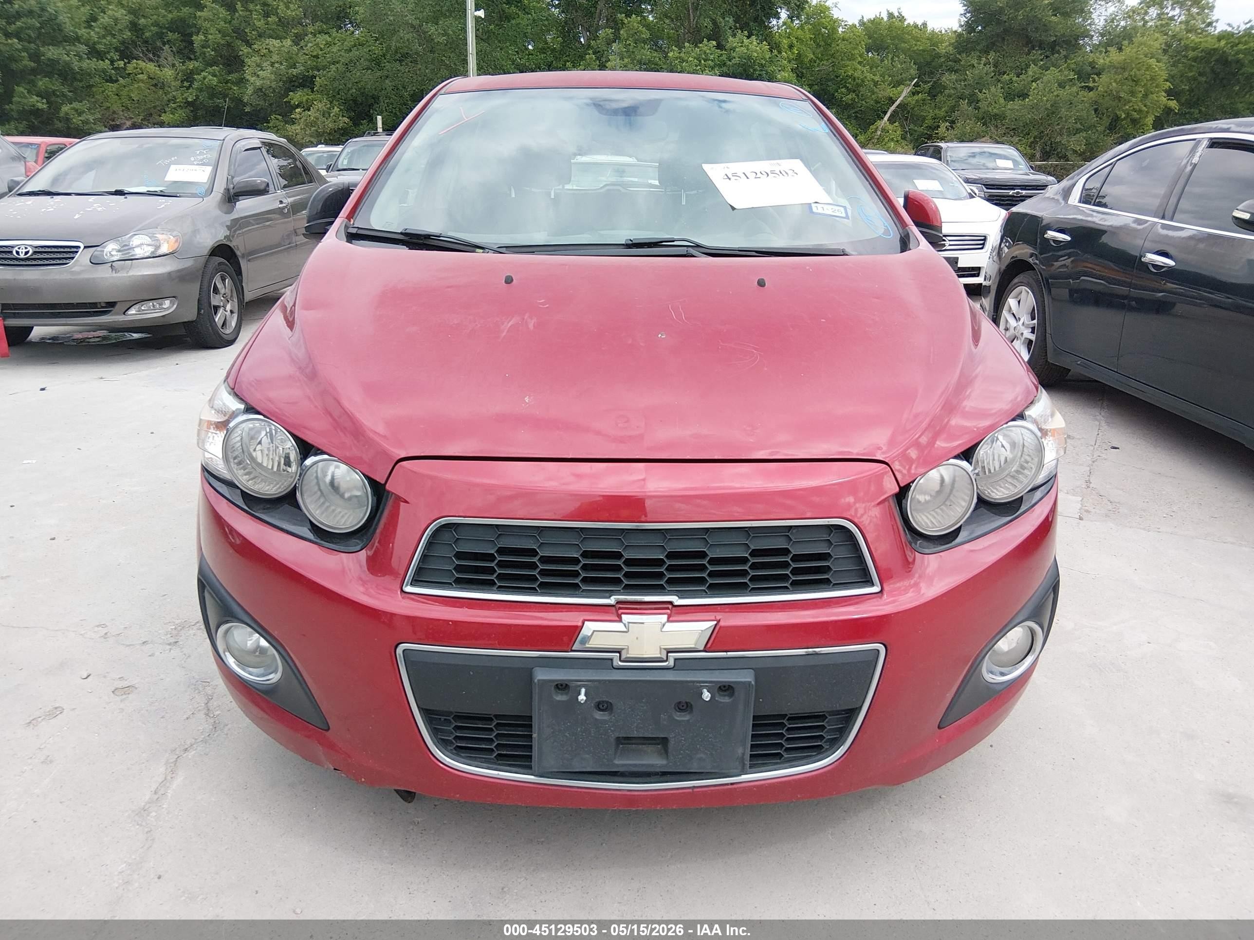 2012 Chevrolet Sonic 2lt Red vin: 1G1JC6SHXC4127300