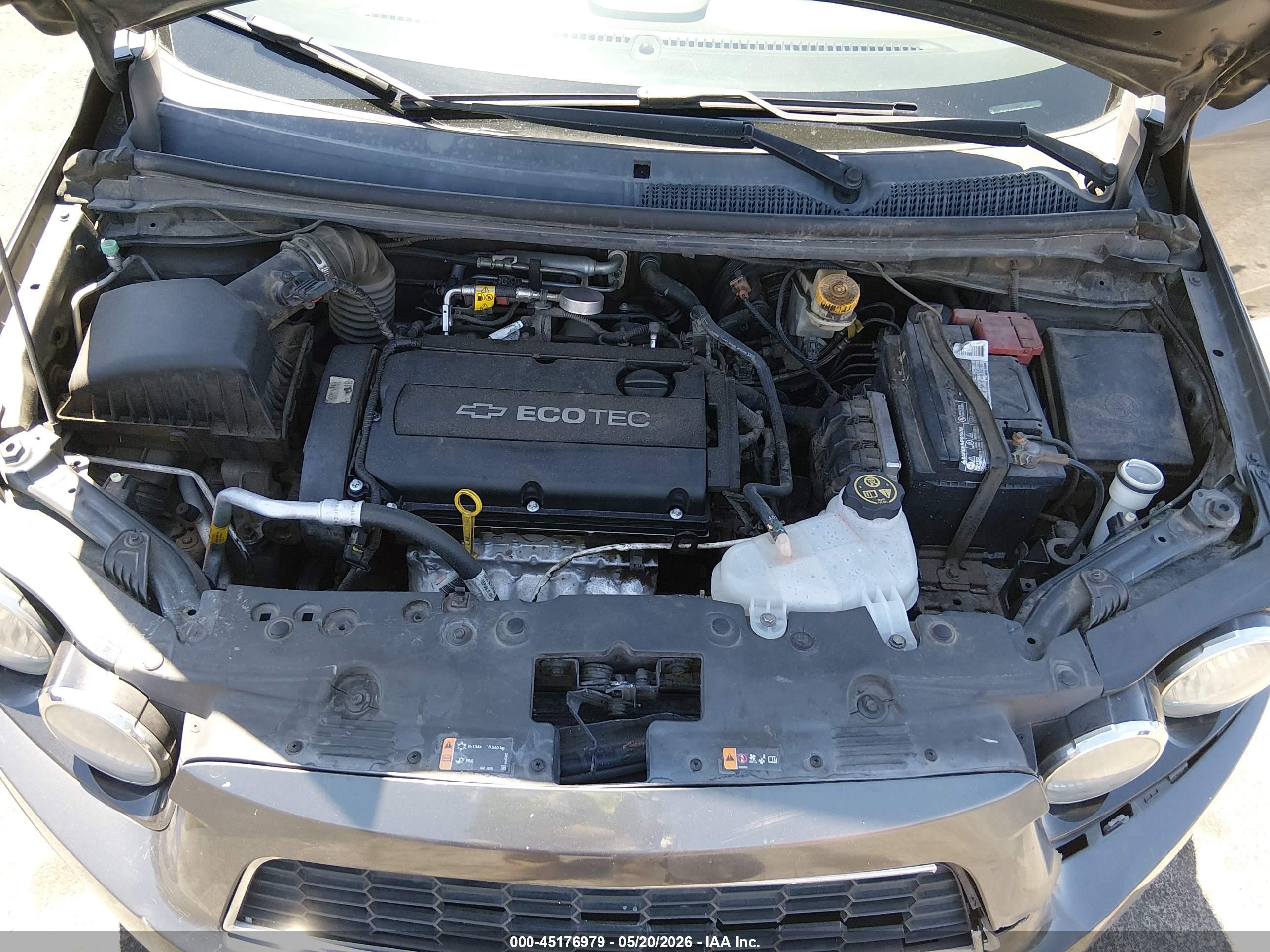 2013 Chevrolet Sonic Lt Auto Серый vin: 1G1JC6SHXD4102432