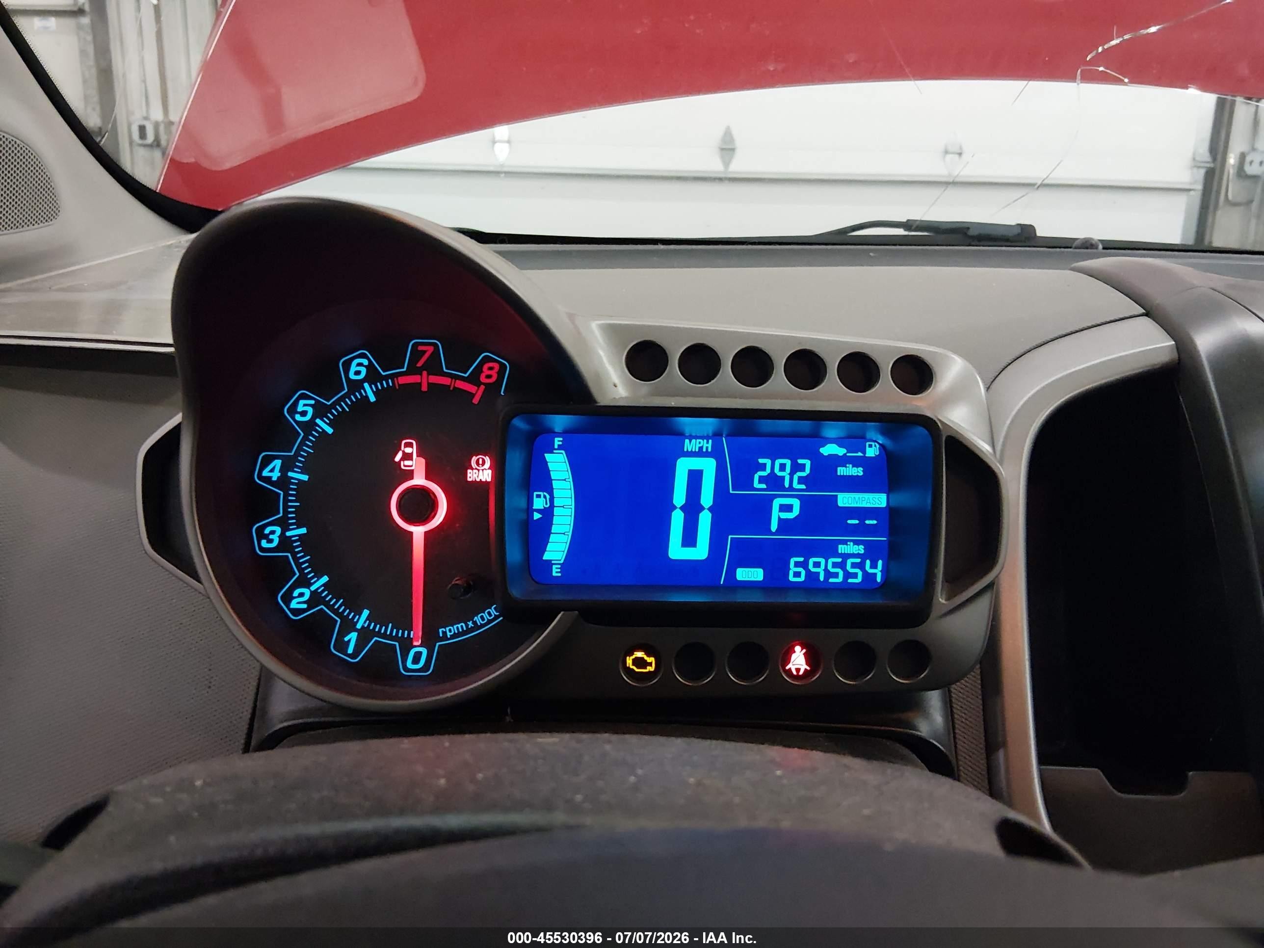 2013 Chevrolet Sonic Lt Auto Red vin: 1G1JC6SHXD4235210