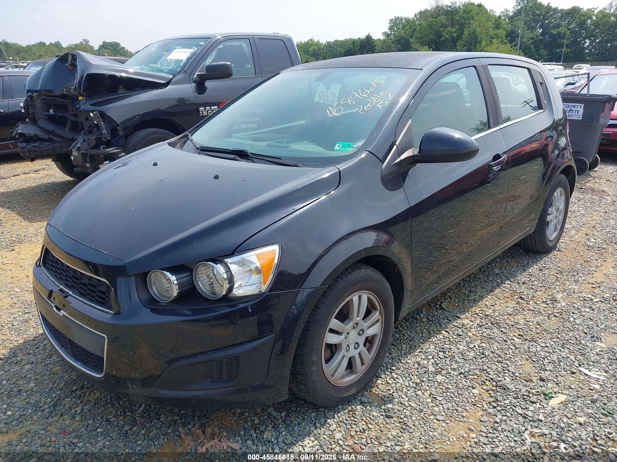 2015 Chevrolet Sonic Lt Auto Black vin: 1G1JC6SHXF4193091