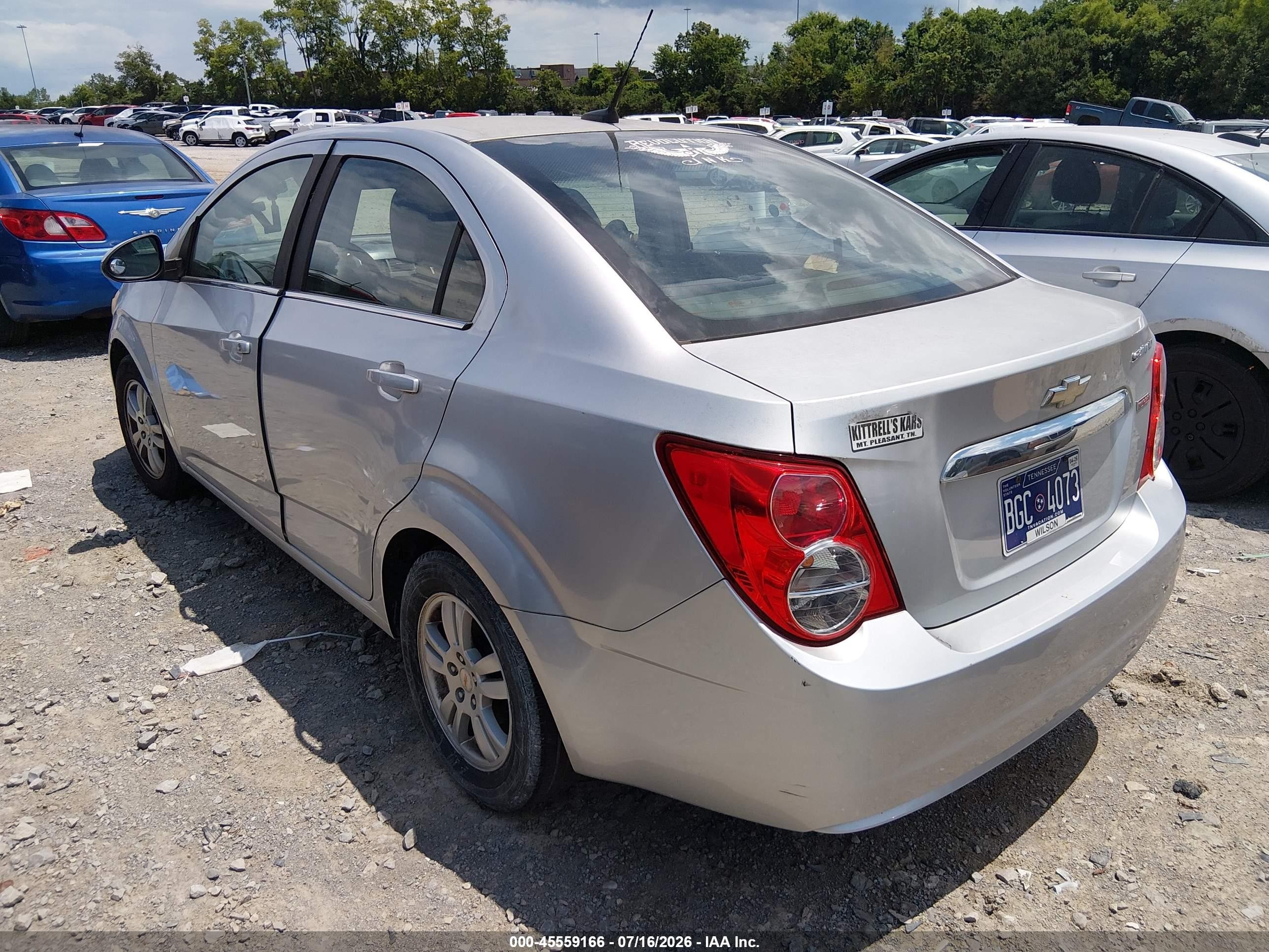 2012 Chevrolet Sonic 1lt Серый vin: 1G1JD5SB8C4168382