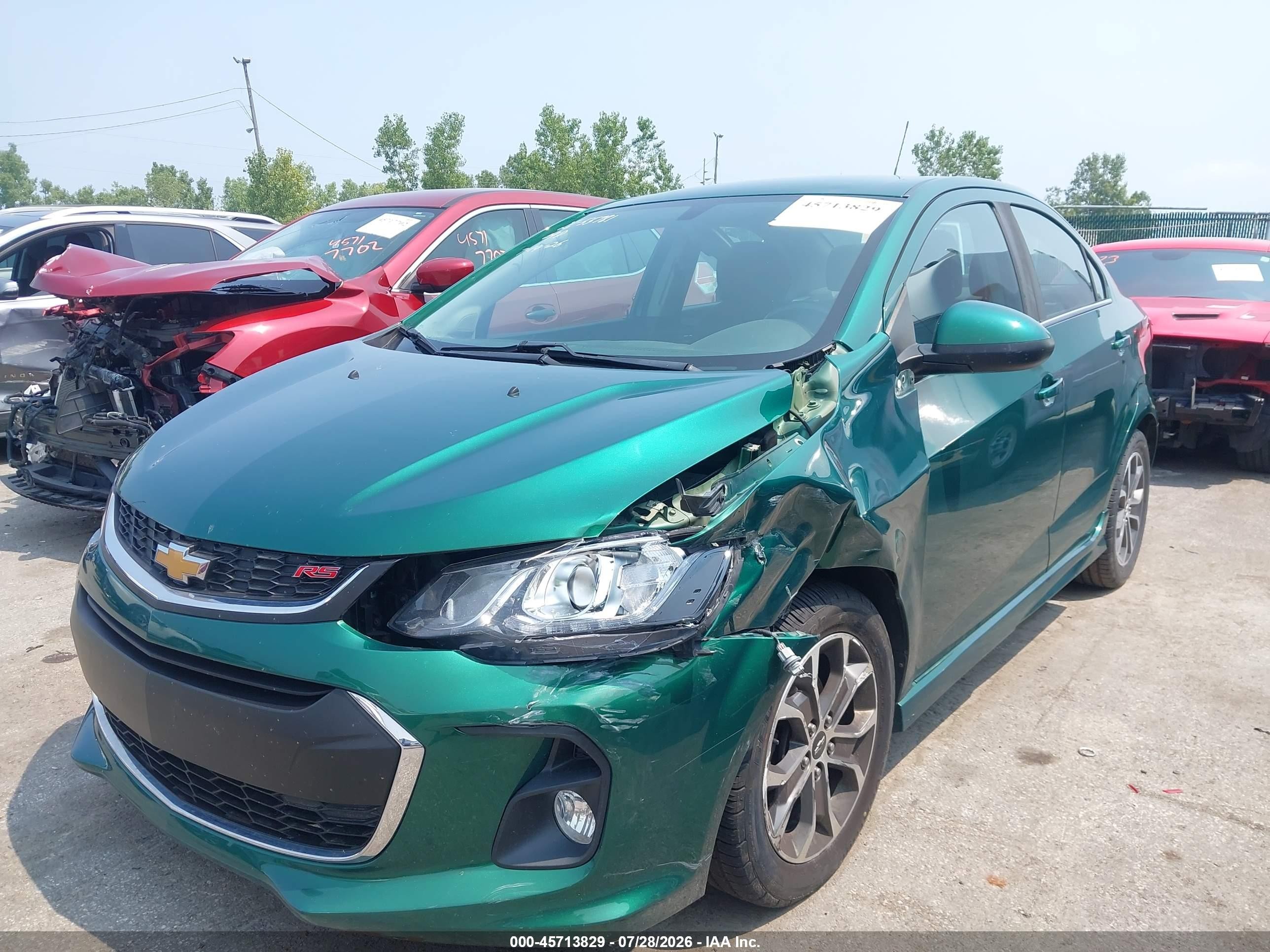 2018 Chevrolet Sonic Lt Auto Зеленый vin: 1G1JD5SH1J4125519