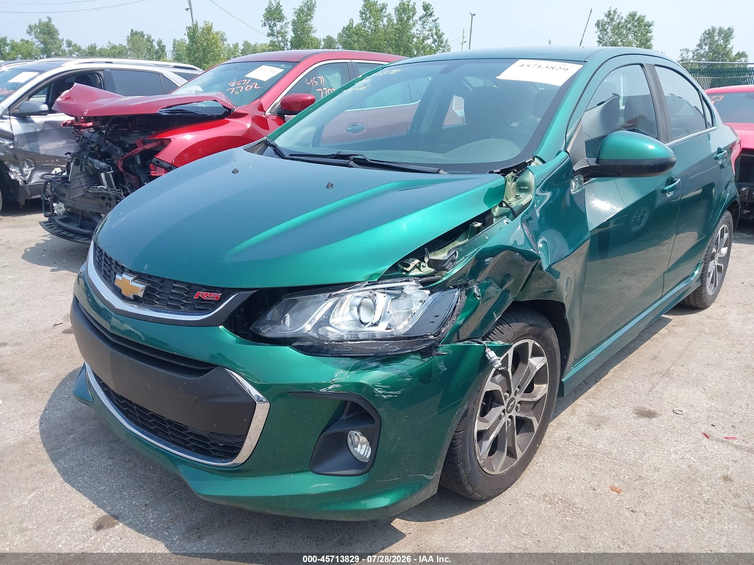 2018 Chevrolet Sonic Lt Auto Зеленый vin: 1G1JD5SH1J4125519