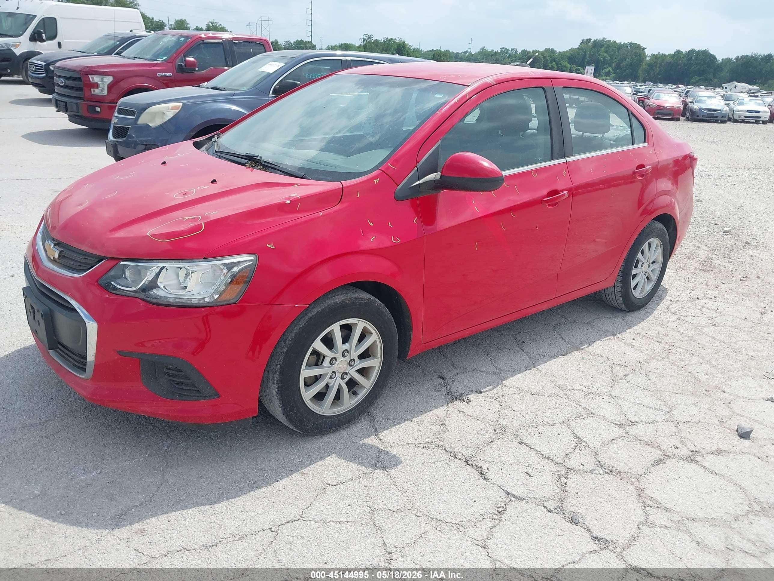 2017 Chevrolet Sonic Lt Auto Red vin: 1G1JD5SH3H4110739