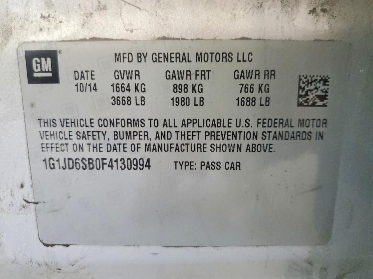 2015 Chevrolet Sonic Lt Silver vin: 1G1JD6SB0F4130994