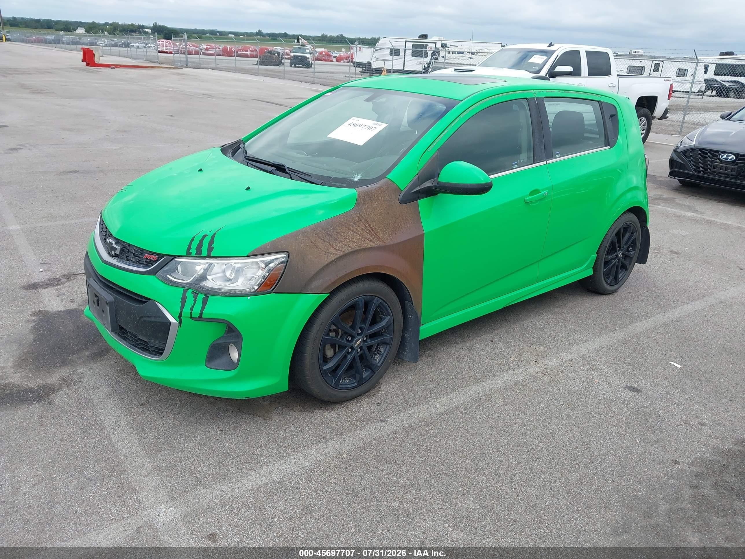 2017 Chevrolet Sonic Lt Auto Green vin: 1G1JD6SB4H4151298