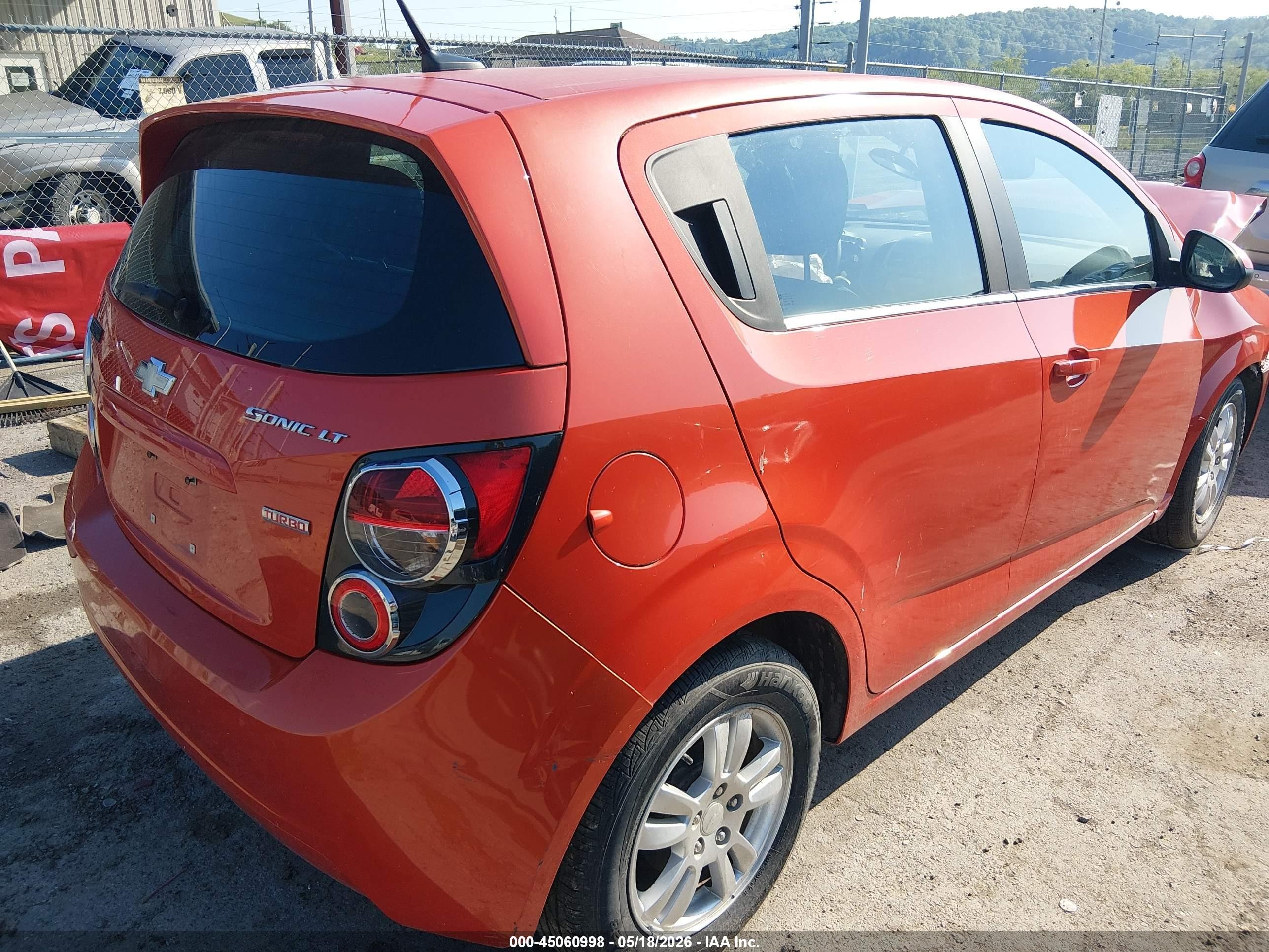 2013 Chevrolet Sonic Lt Manual Orange vin: 1G1JD6SB7D4160216