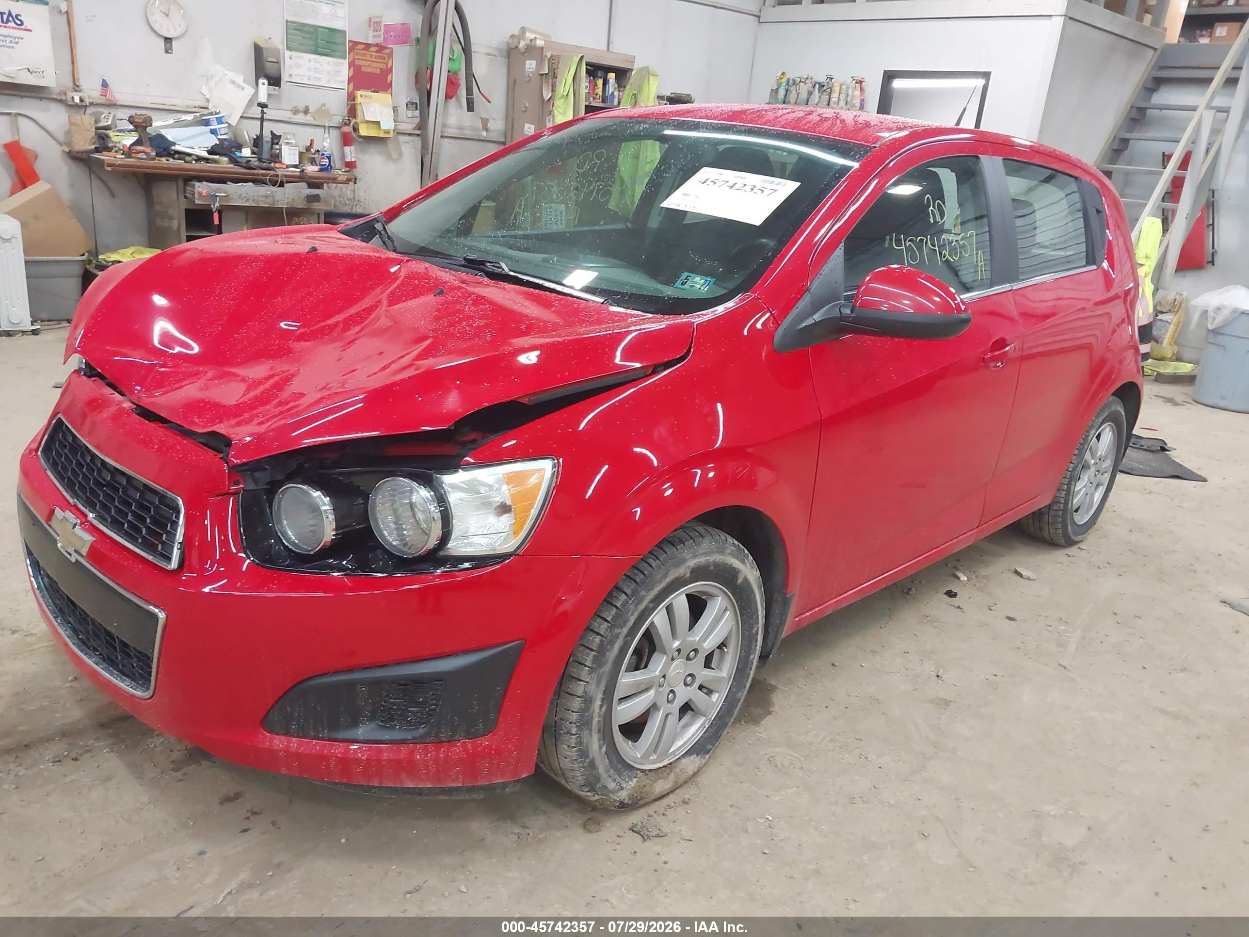 2014 Chevrolet Sonic Lt Manual Red vin: 1G1JD6SG1E4145515