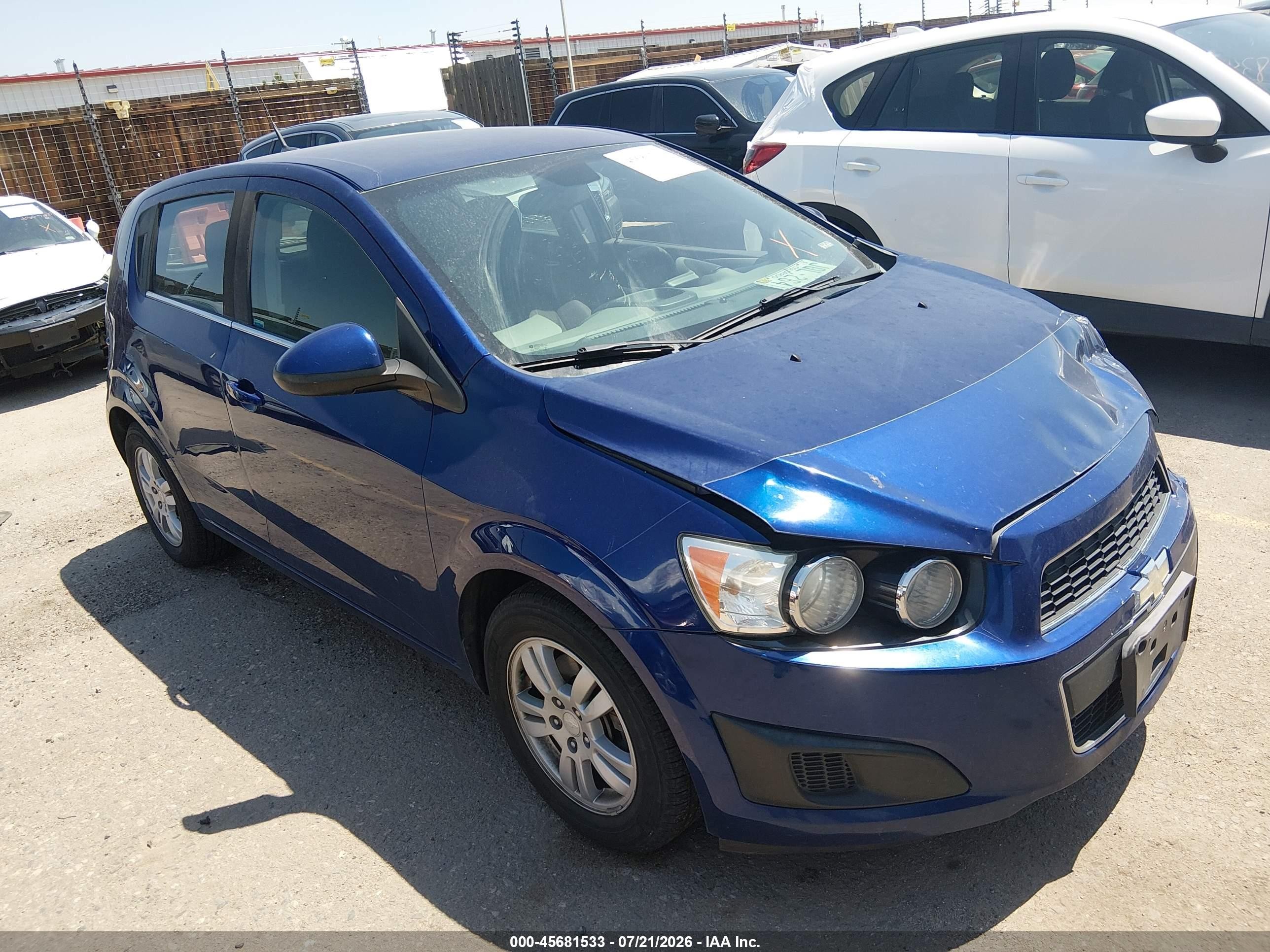 2013 Chevrolet Sonic Lt Manual Синий vin: 1G1JD6SH5D4207697
