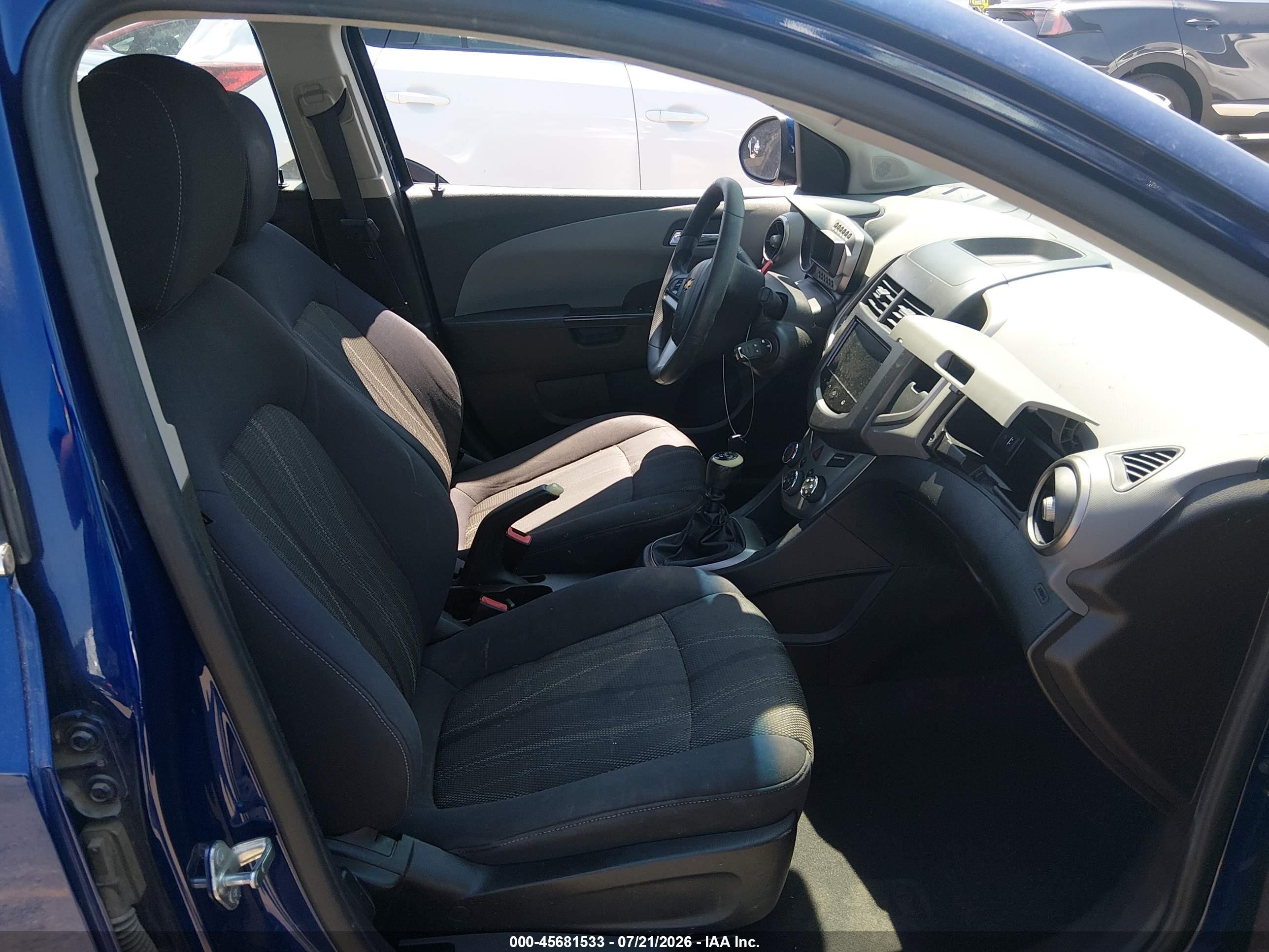 2013 Chevrolet Sonic Lt Manual Blue vin: 1G1JD6SH5D4207697