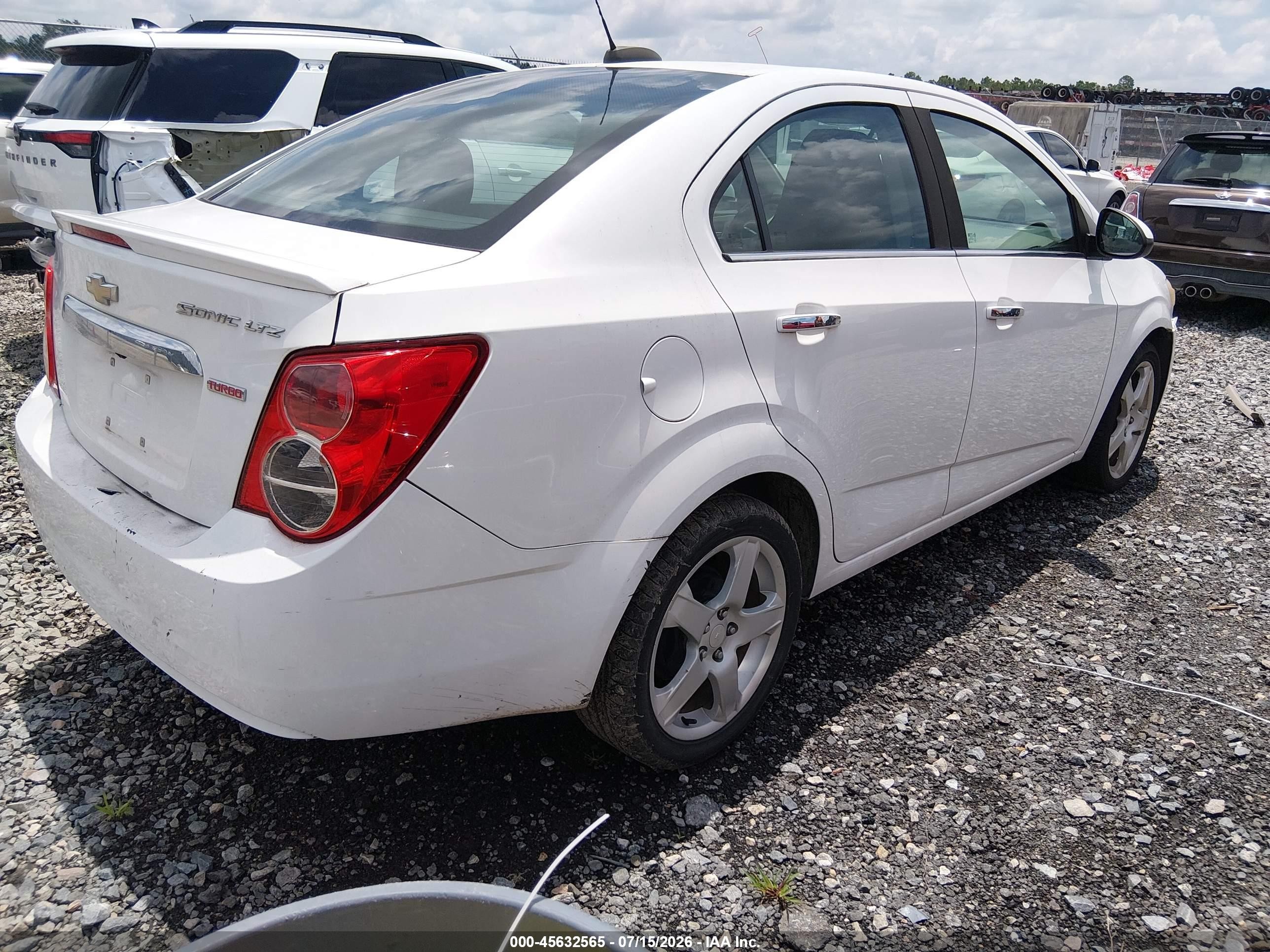 2015 Chevrolet Sonic Ltz Auto White vin: 1G1JE5SB0F4109022