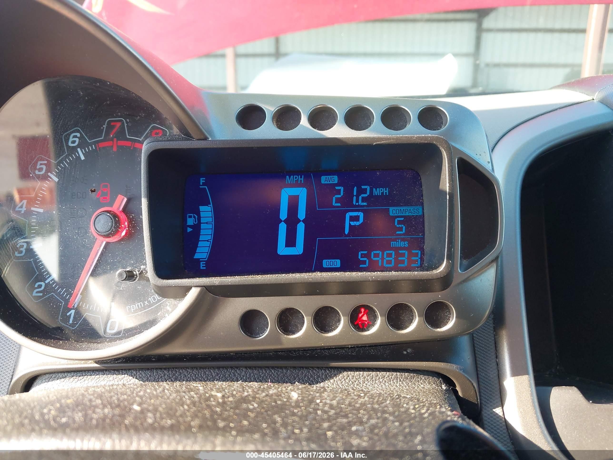 2012 Chevrolet Sonic 2lz Red vin: 1G1JE5SB2C4186597