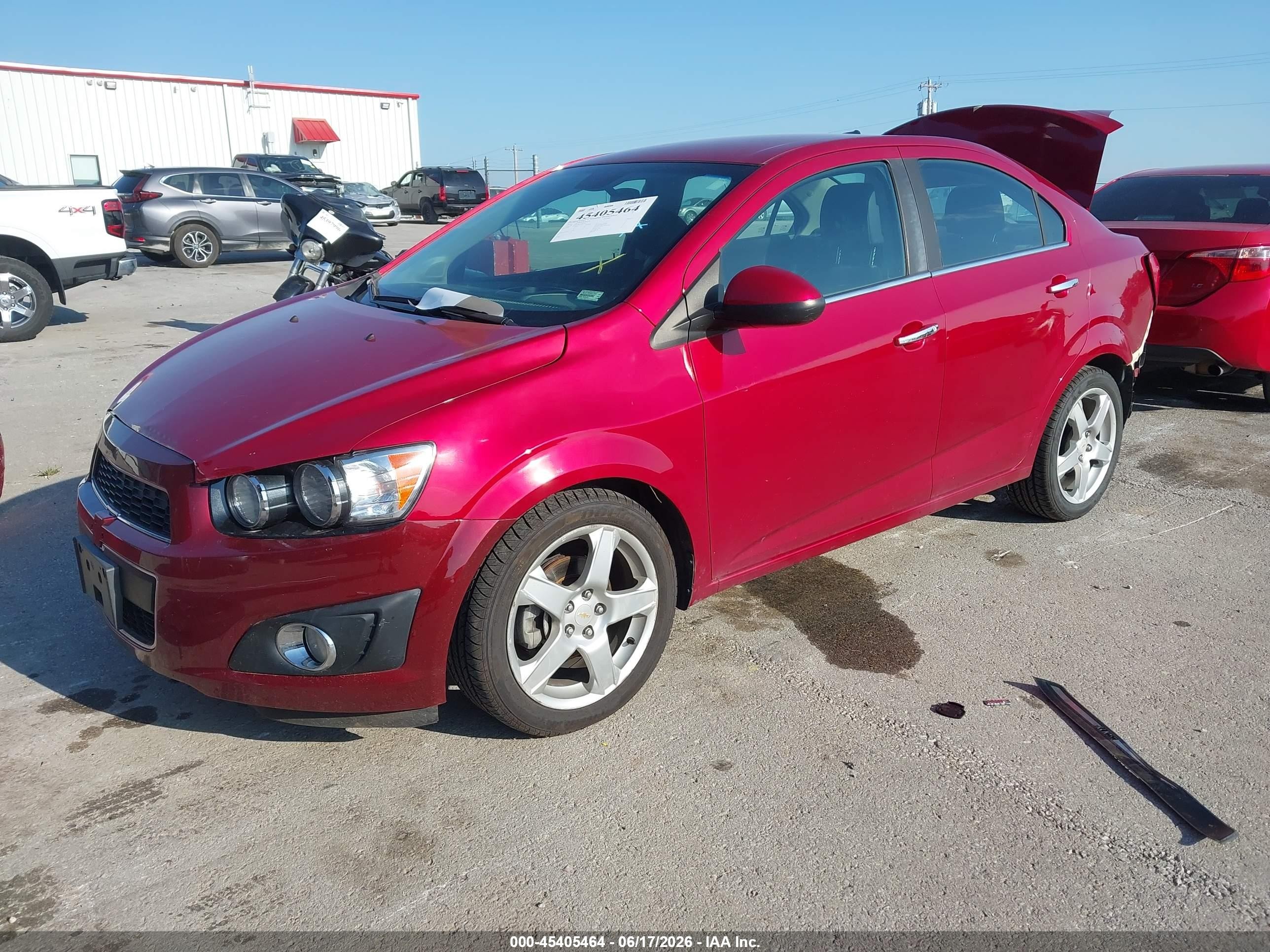 2012 Chevrolet Sonic 2lz Red vin: 1G1JE5SB2C4186597