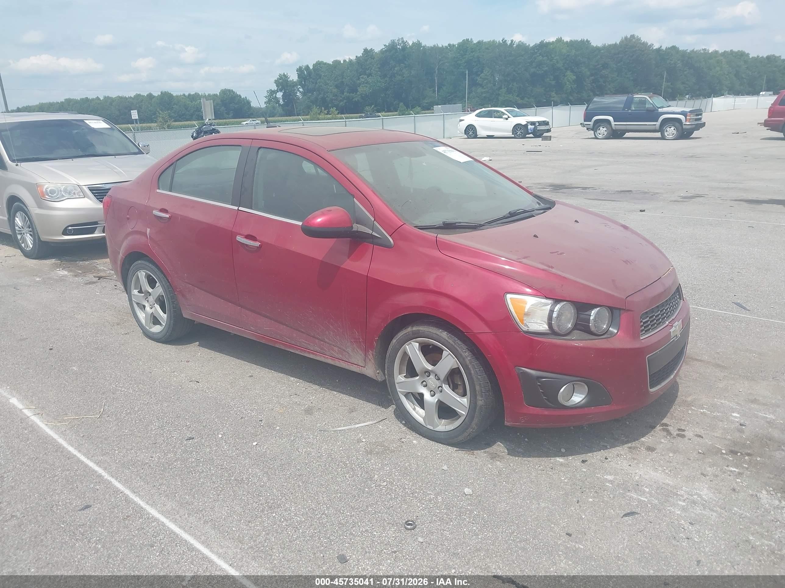 2012 Chevrolet Sonic 2lz Red vin: 1G1JE5SB2C4221672