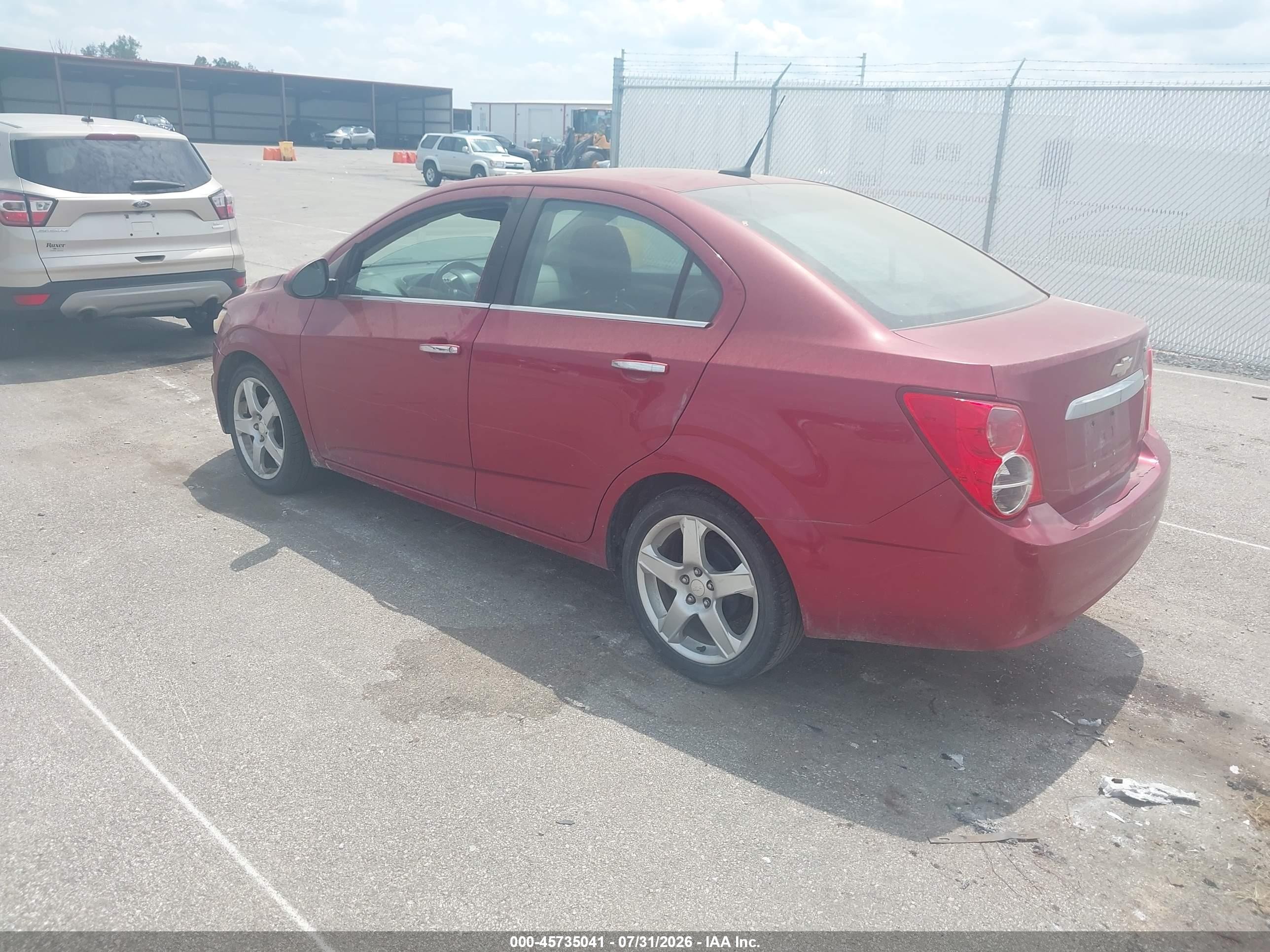 2012 Chevrolet Sonic 2lz Red vin: 1G1JE5SB2C4221672