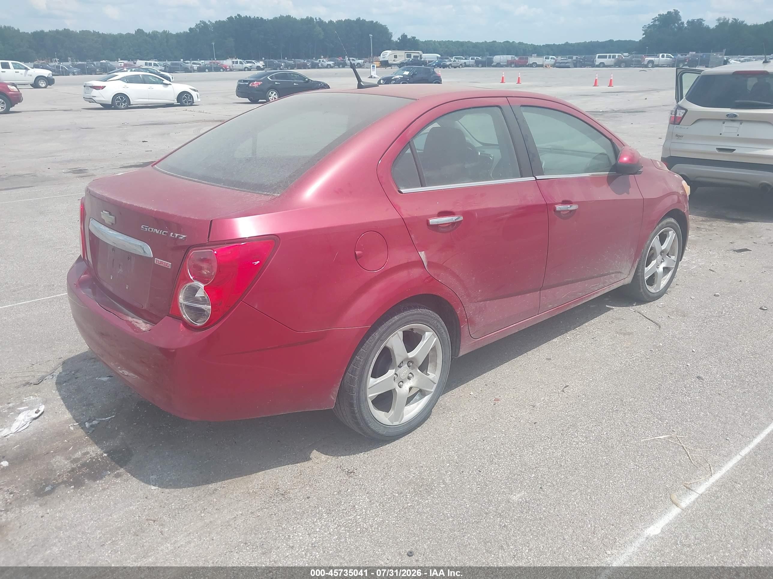 2012 Chevrolet Sonic 2lz Red vin: 1G1JE5SB2C4221672