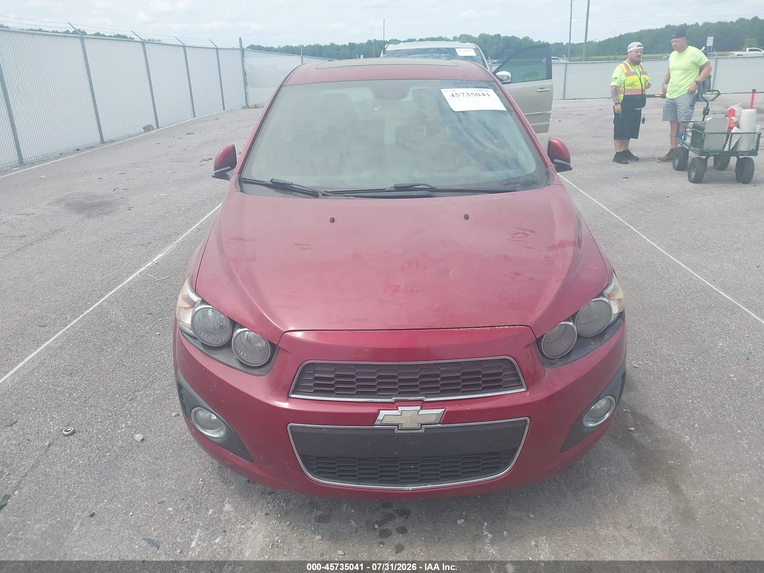 2012 Chevrolet Sonic 2lz Red vin: 1G1JE5SB2C4221672