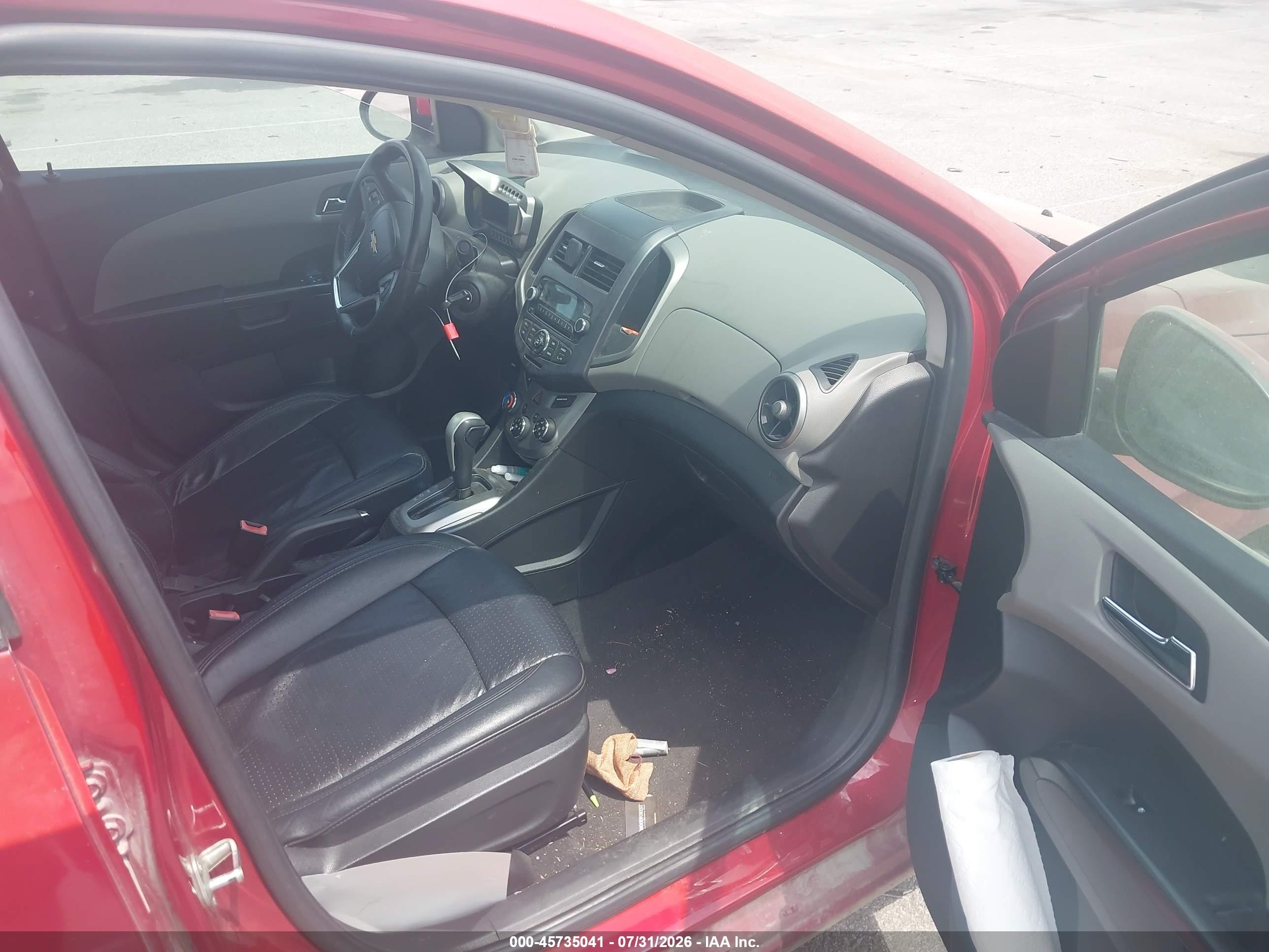 2012 Chevrolet Sonic 2lz Red vin: 1G1JE5SB2C4221672