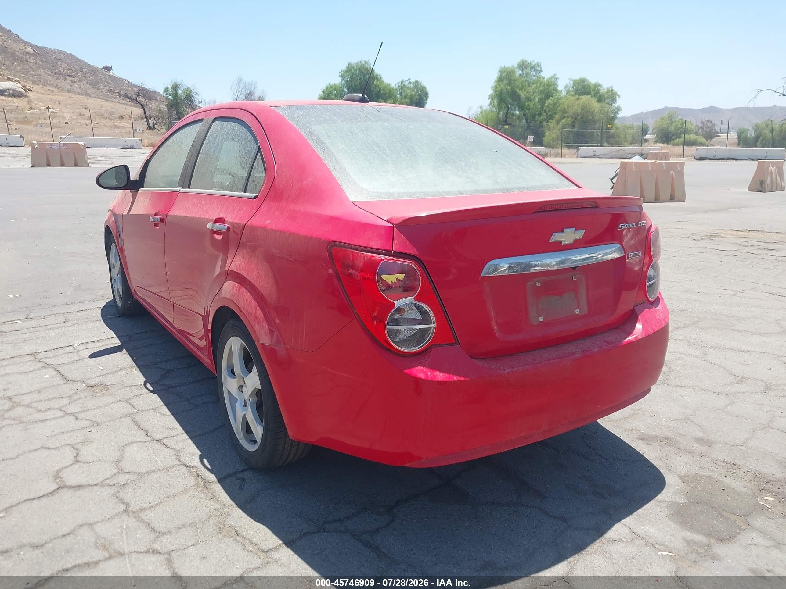 2015 Chevrolet Sonic Ltz Auto Red vin: 1G1JE5SB2F4121060