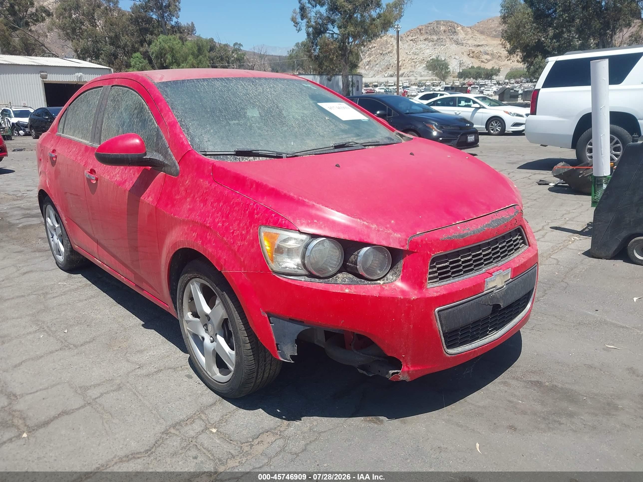 2015 Chevrolet Sonic Ltz Auto Red vin: 1G1JE5SB2F4121060