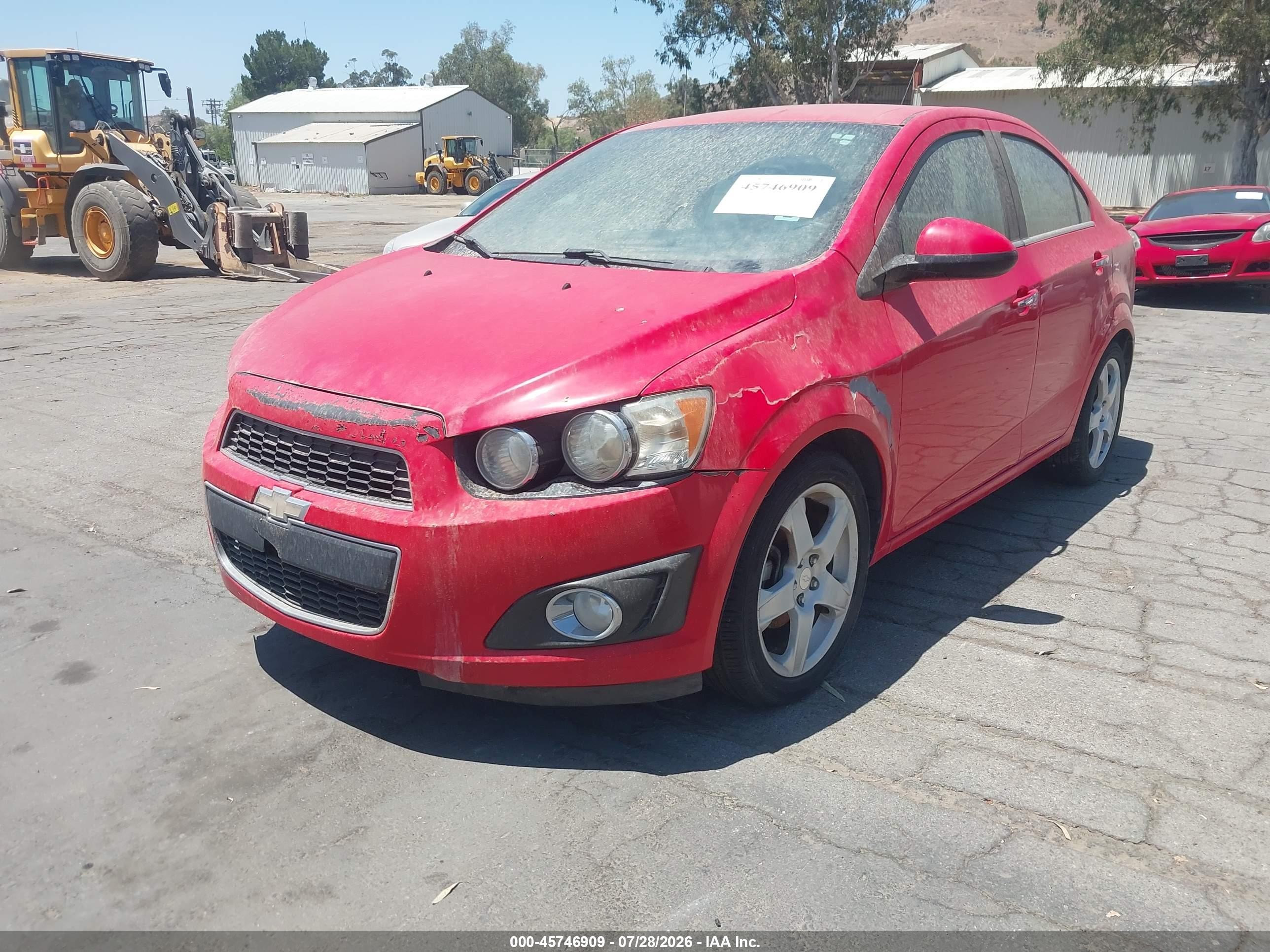 2015 Chevrolet Sonic Ltz Auto Red vin: 1G1JE5SB2F4121060