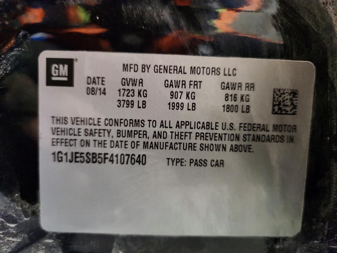 2015 Chevrolet Sonic Ltz Gray vin: 1G1JE5SB5F4107640