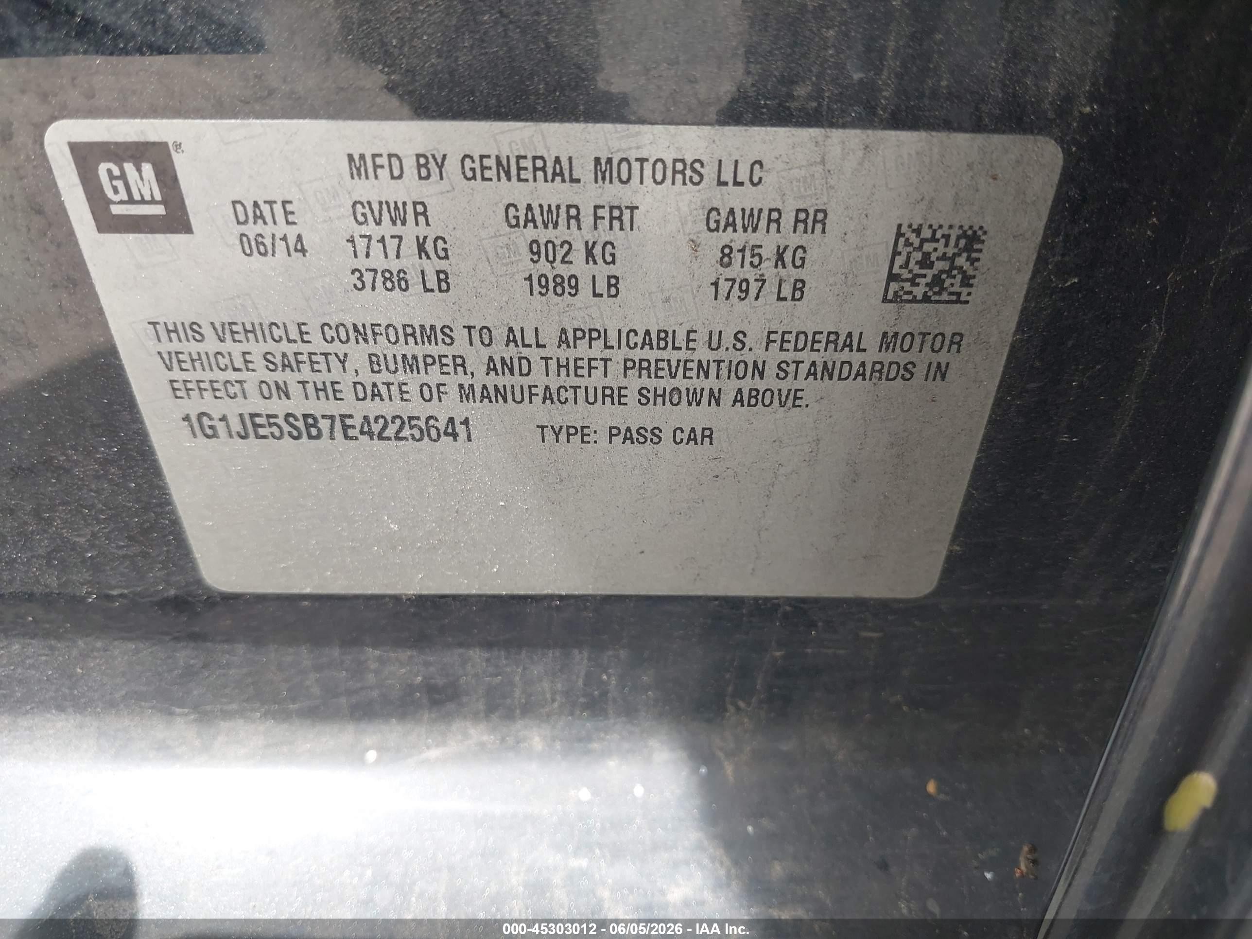 2014 Chevrolet Sonic Ltz Auto Black vin: 1G1JE5SB7E4225641