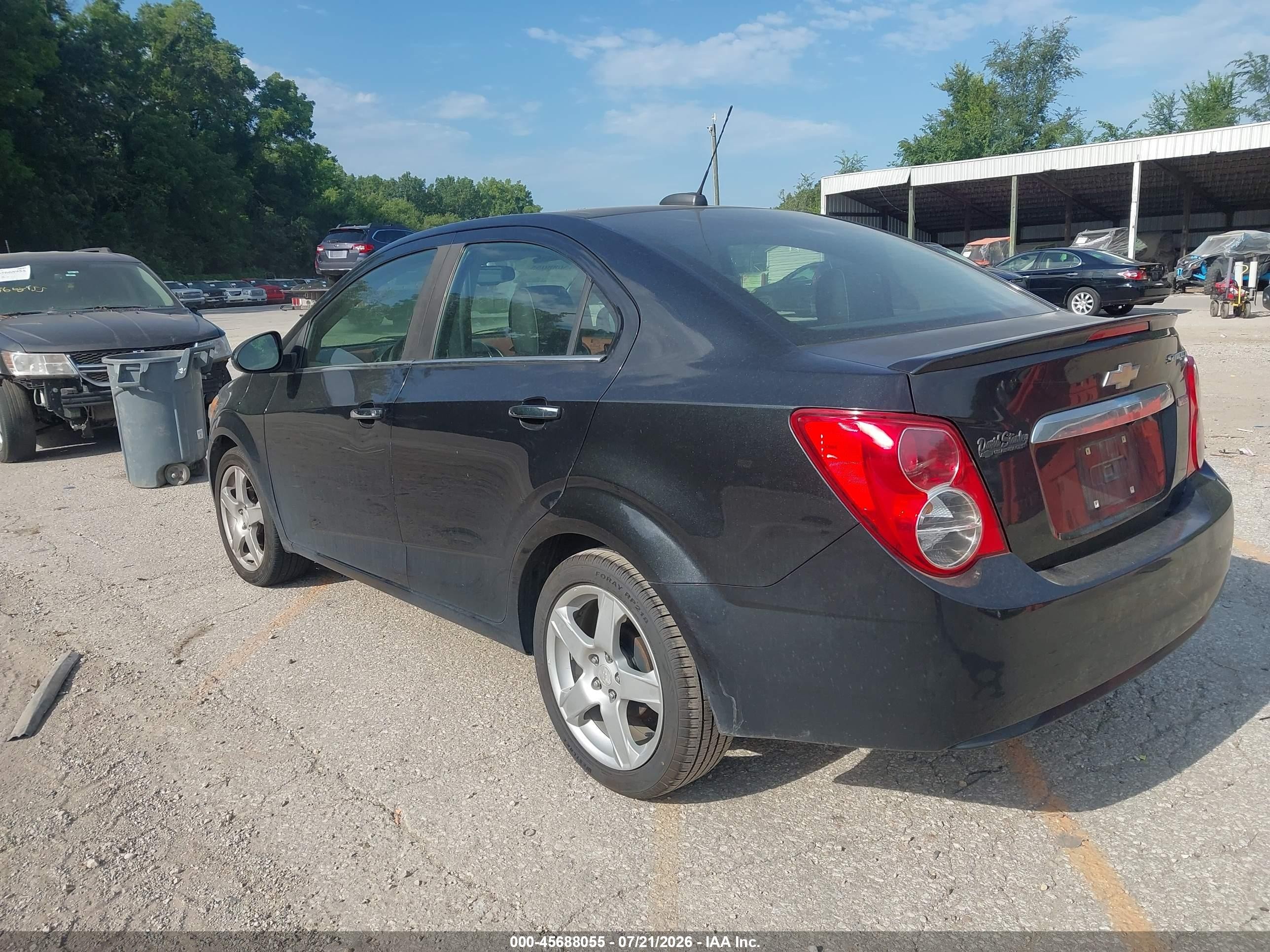 2015 Chevrolet Sonic Ltz Auto Black vin: 1G1JE5SB7F4143877