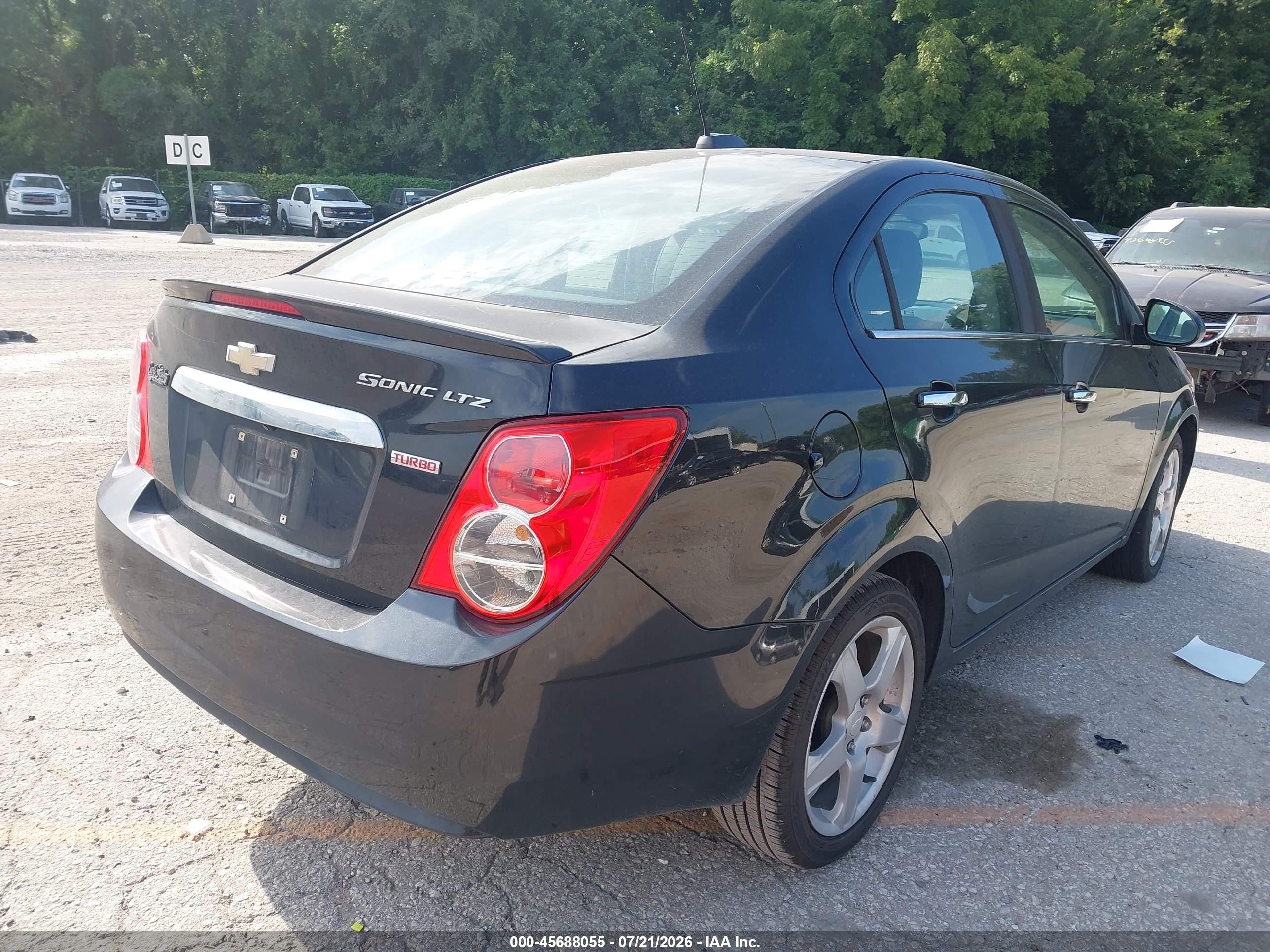 2015 Chevrolet Sonic Ltz Auto Black vin: 1G1JE5SB7F4143877