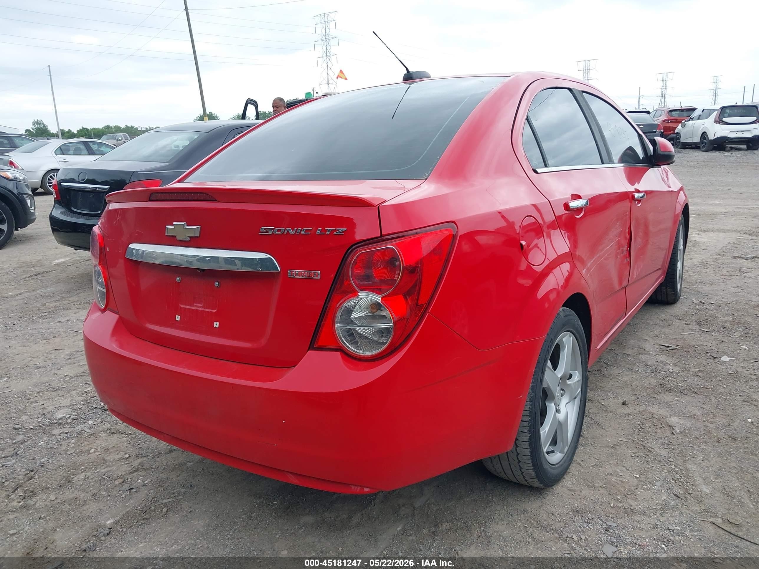 2015 Chevrolet Sonic Ltz Auto Red vin: 1G1JE5SB8F4193753