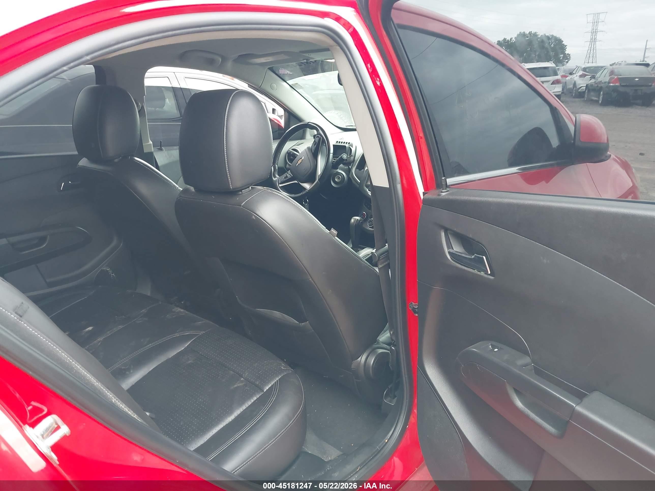 2015 Chevrolet Sonic Ltz Auto Red vin: 1G1JE5SB8F4193753