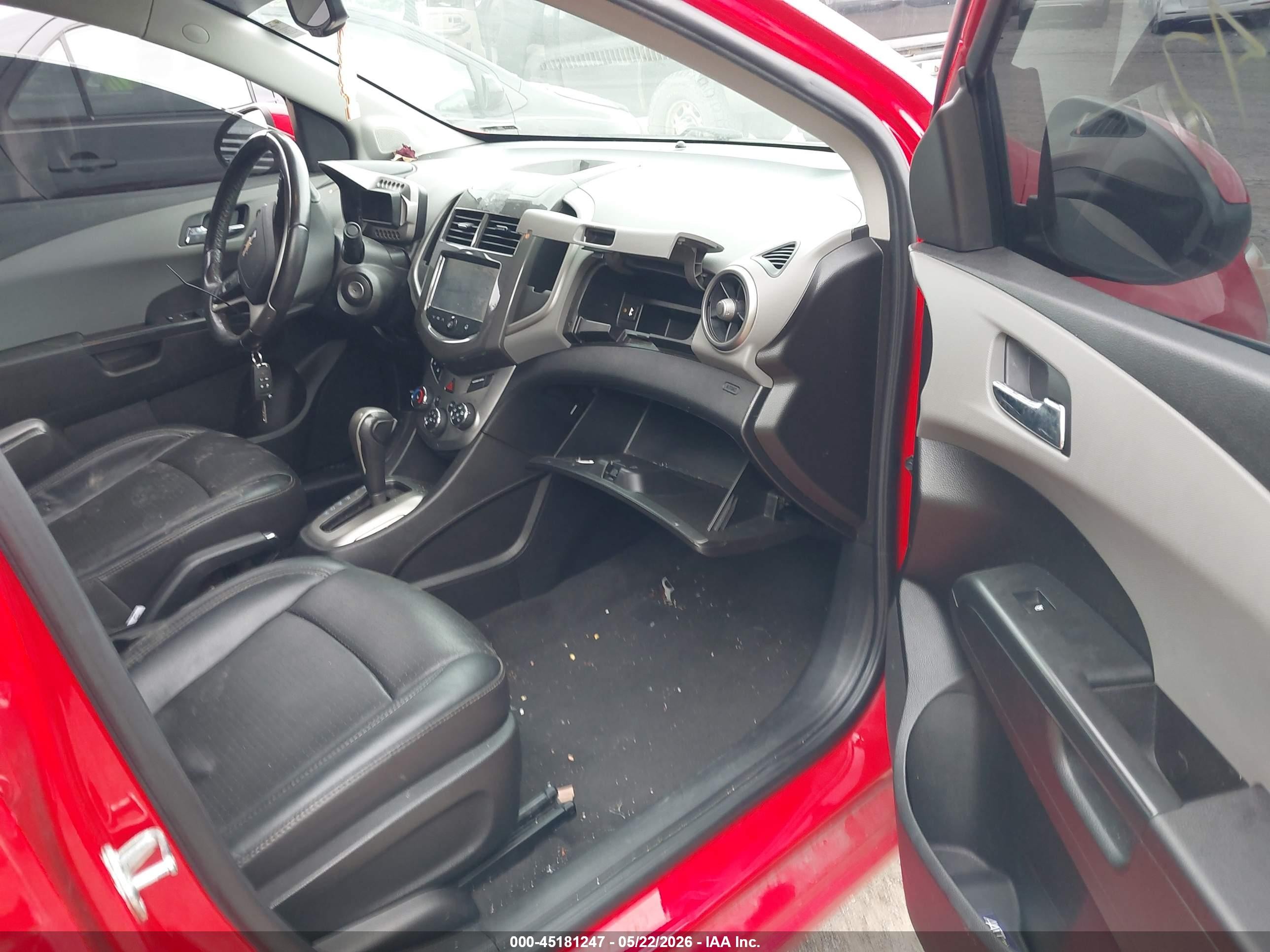 2015 Chevrolet Sonic Ltz Auto Red vin: 1G1JE5SB8F4193753