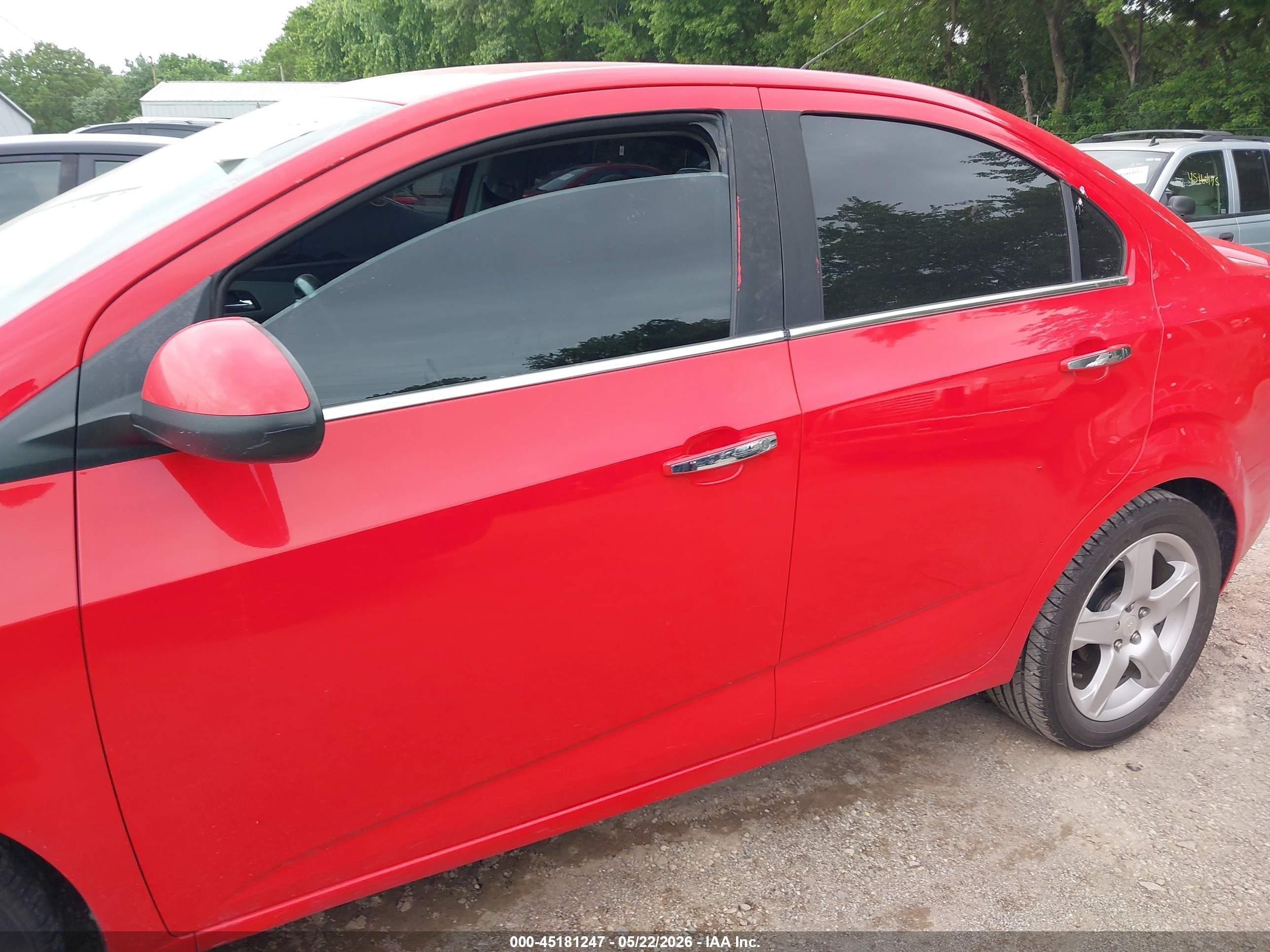 2015 Chevrolet Sonic Ltz Auto Red vin: 1G1JE5SB8F4193753