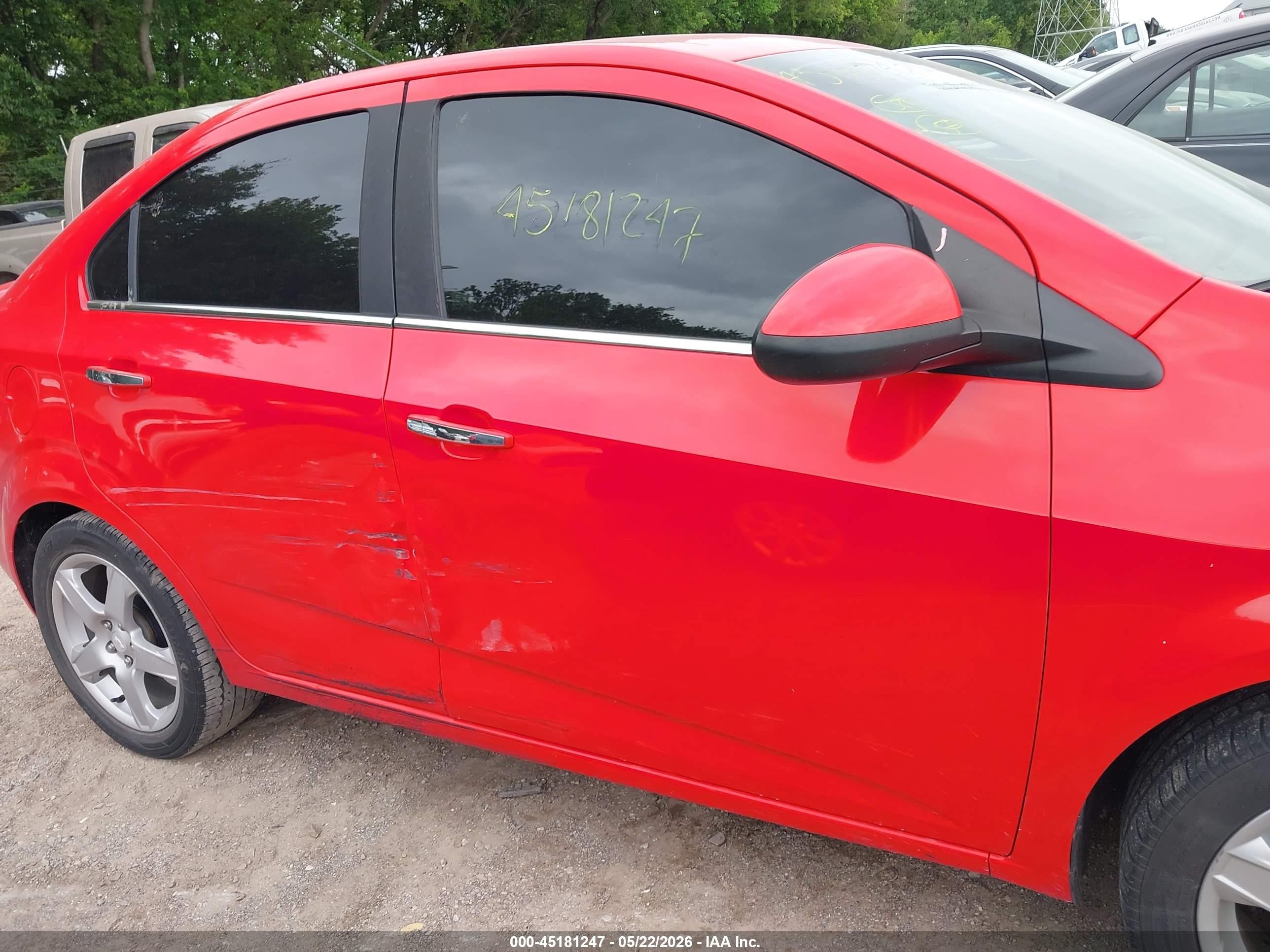 2015 Chevrolet Sonic Ltz Auto Red vin: 1G1JE5SB8F4193753