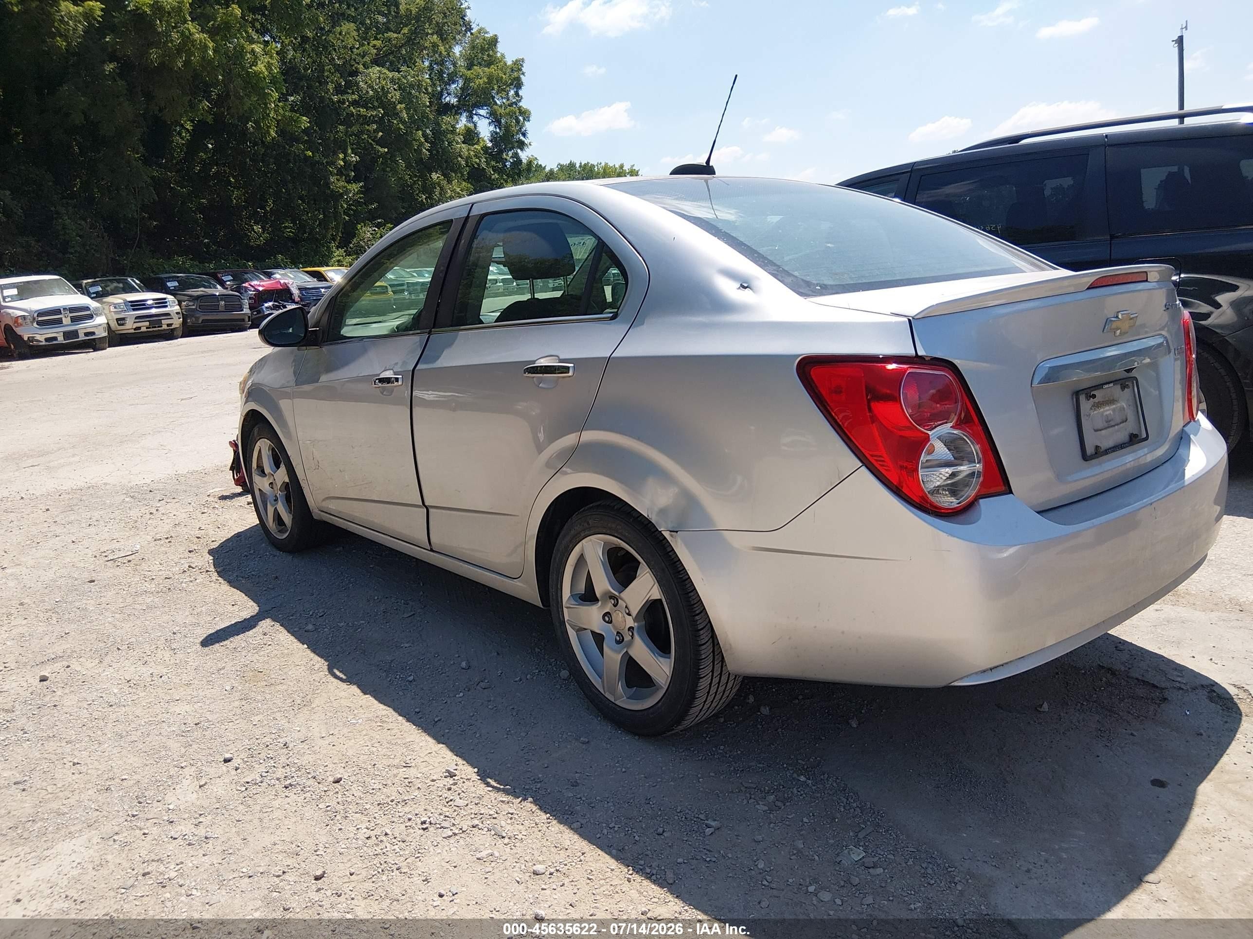 2015 Chevrolet Sonic Ltz Auto Silver vin: 1G1JE5SB8F4208381