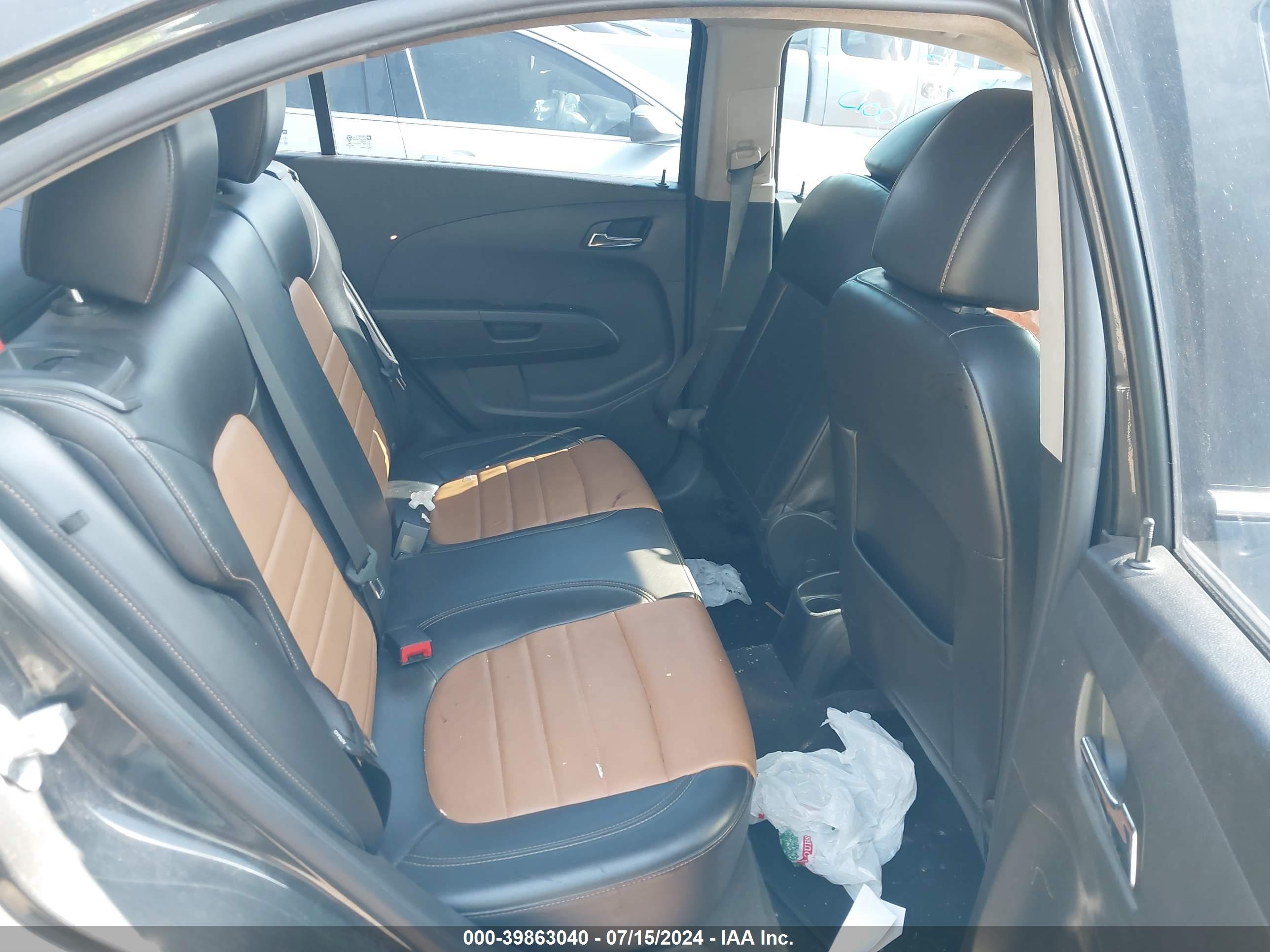 2015 Chevrolet Sonic Ltz Auto Черный vin: 1G1JE5SBXF4185332
