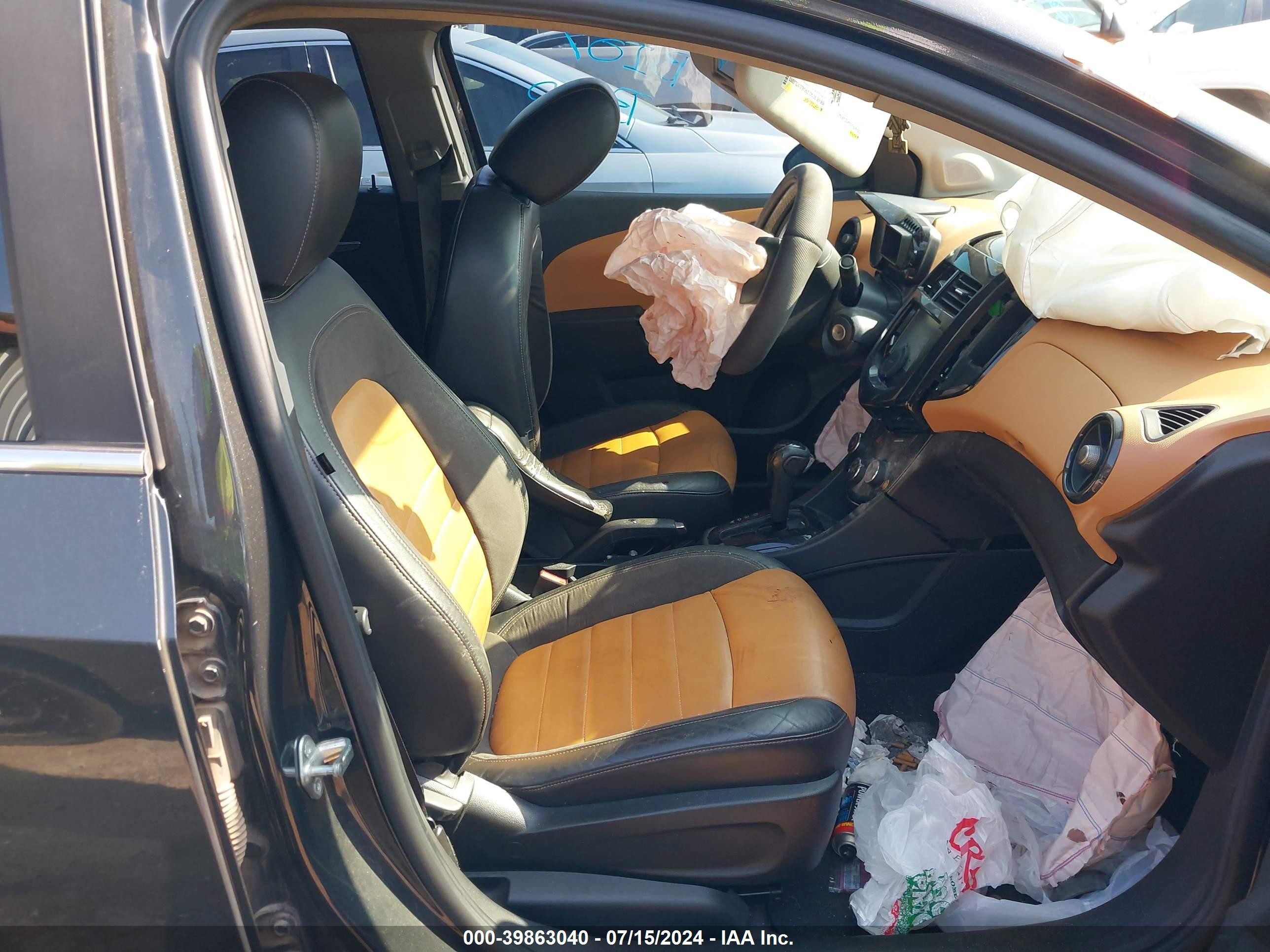 2015 Chevrolet Sonic Ltz Auto Черный vin: 1G1JE5SBXF4185332