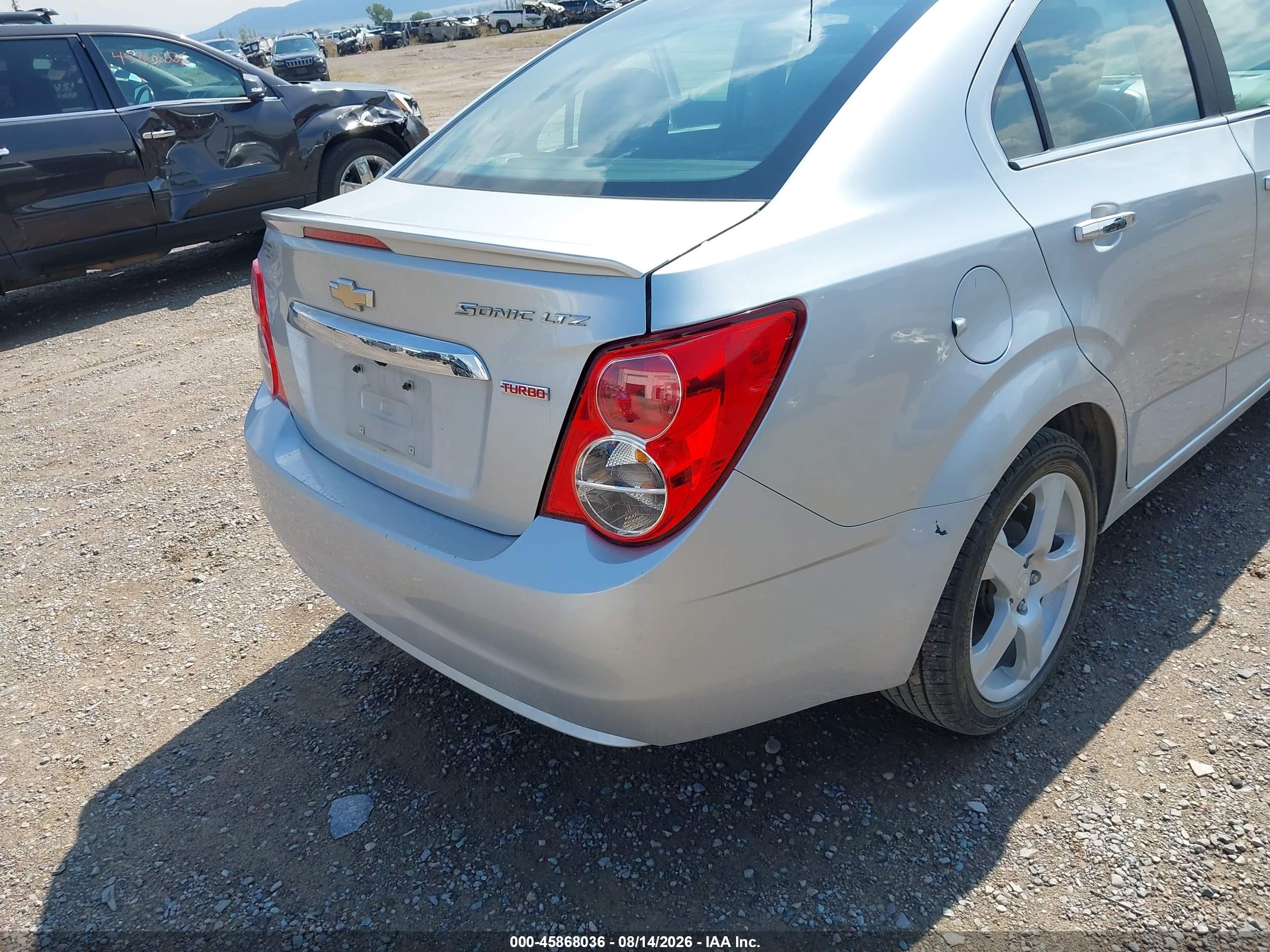 2016 Chevrolet Sonic Ltz Auto Silver vin: 1G1JE5SBXG4144958