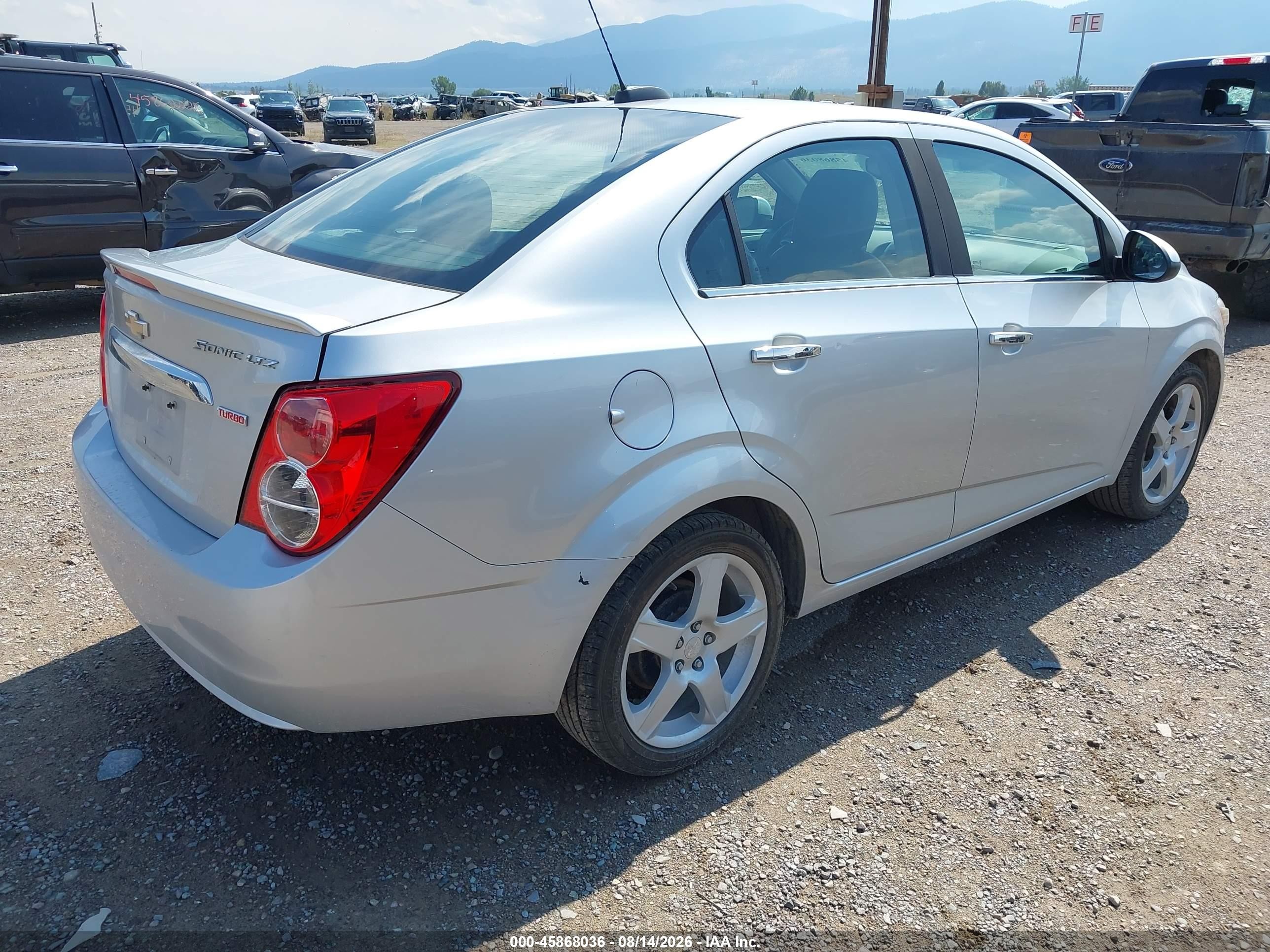 2016 Chevrolet Sonic Ltz Auto Silver vin: 1G1JE5SBXG4144958