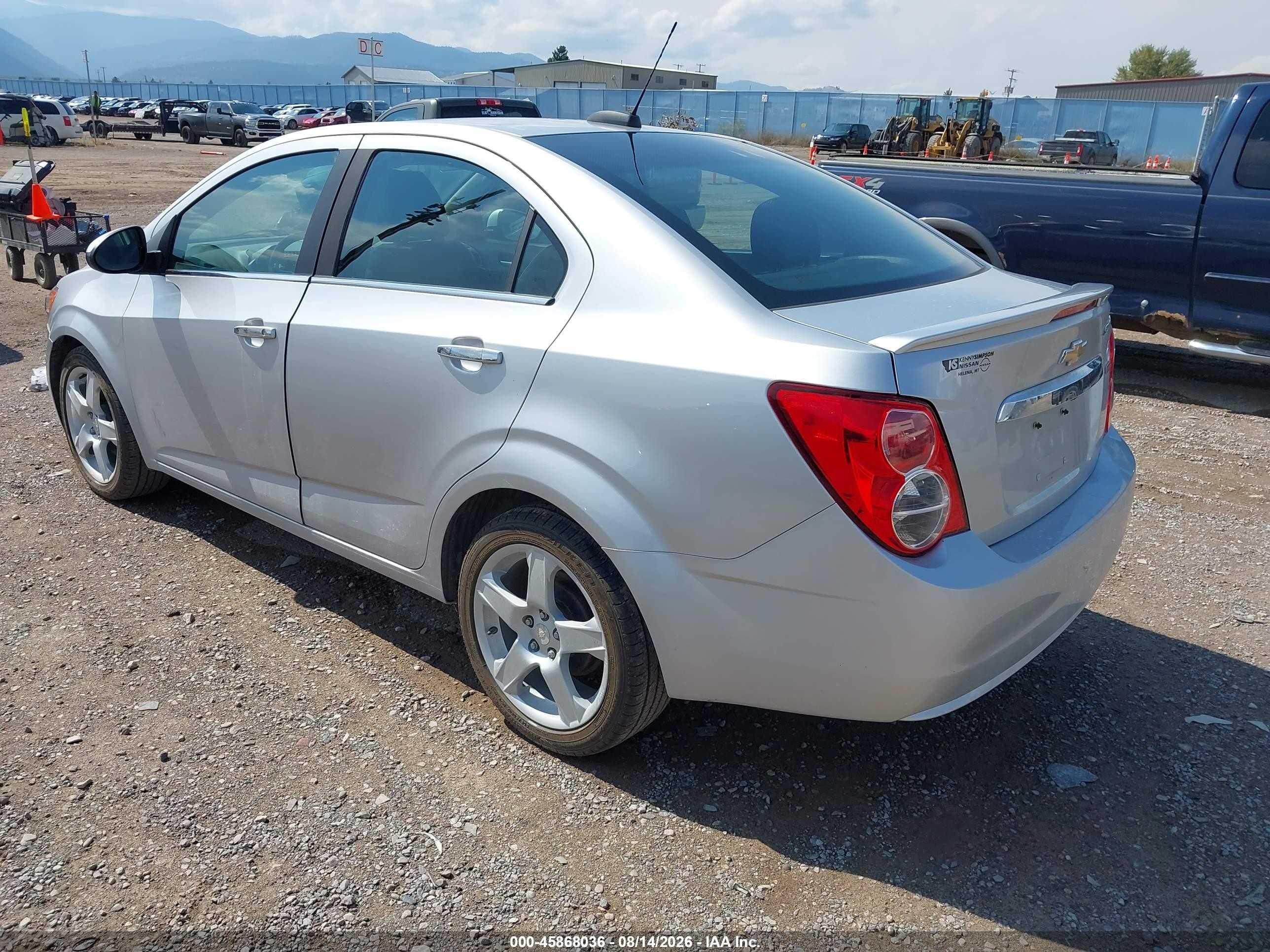 2016 Chevrolet Sonic Ltz Auto Silver vin: 1G1JE5SBXG4144958